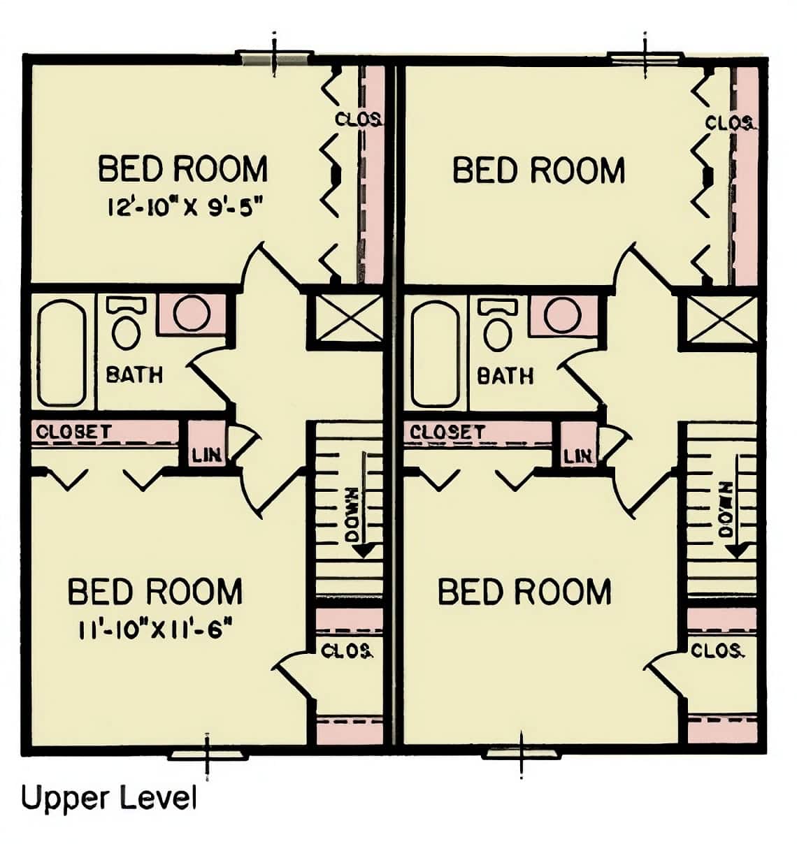 Upper Level of Duplex/Multi-Unit Plan #198-1211