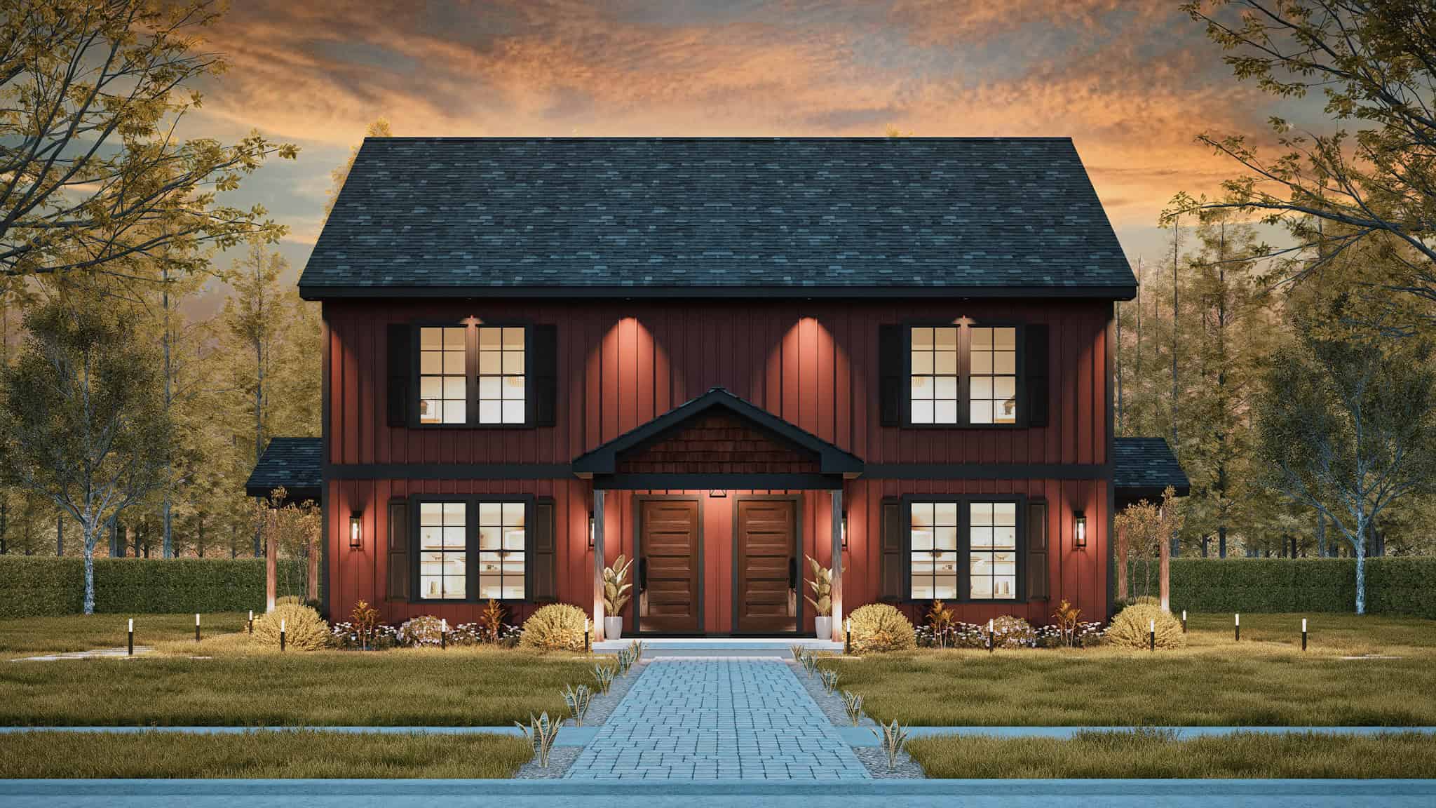 Front View of this 6-Bedroom,2560 Sq Ft Plan -198-1212