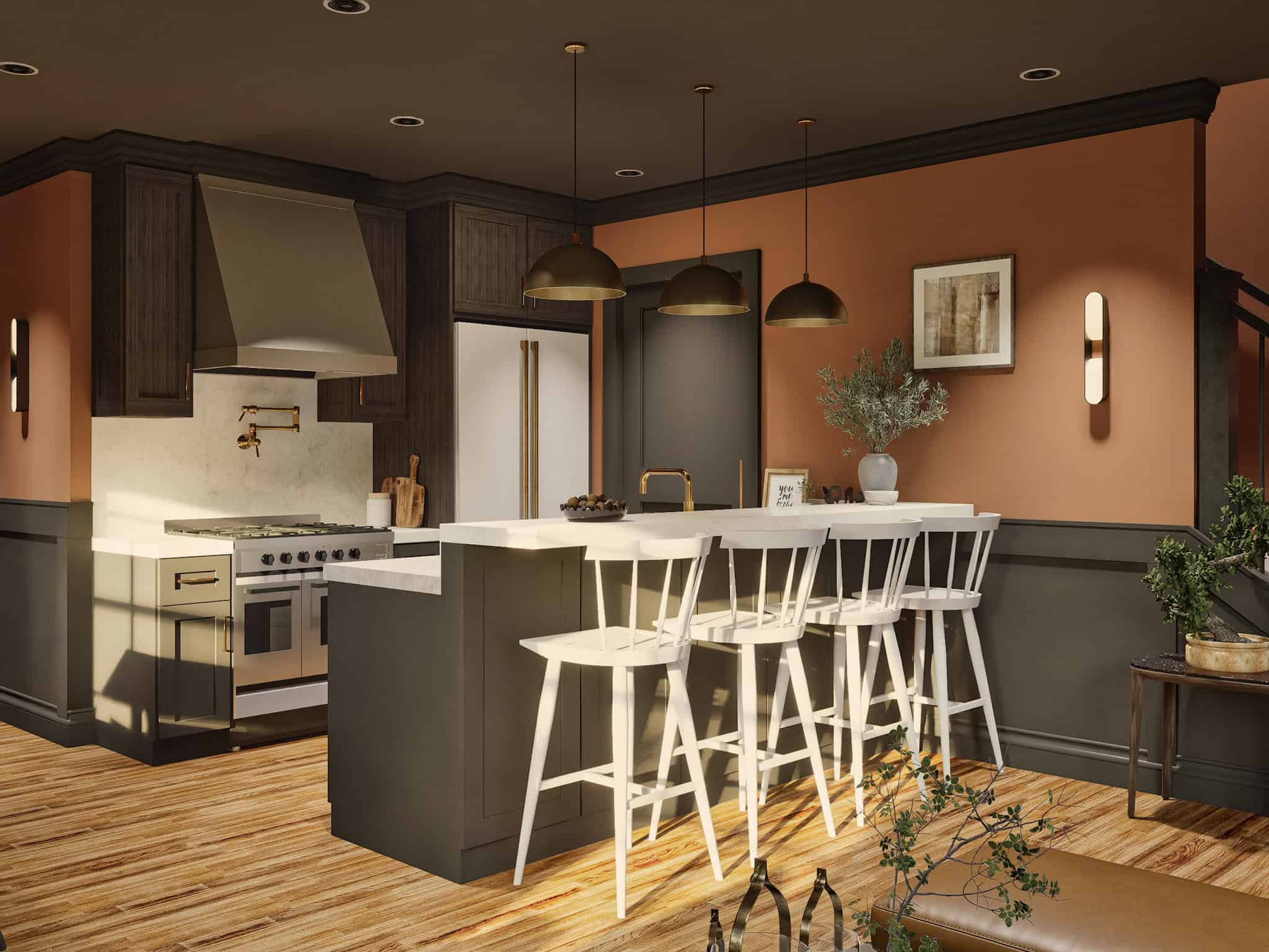 Kitchen: Breakfast Bar of this 6-Bedroom,2560 Sq Ft Plan -198-1212