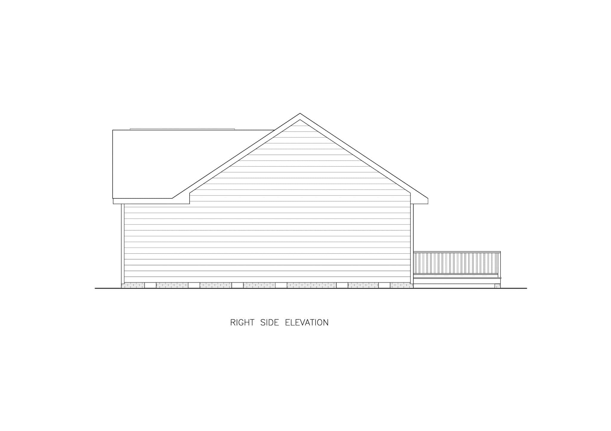 Home Plan Right Elevation of this 3-Bedroom,1316 Sq Ft Plan -198-1214