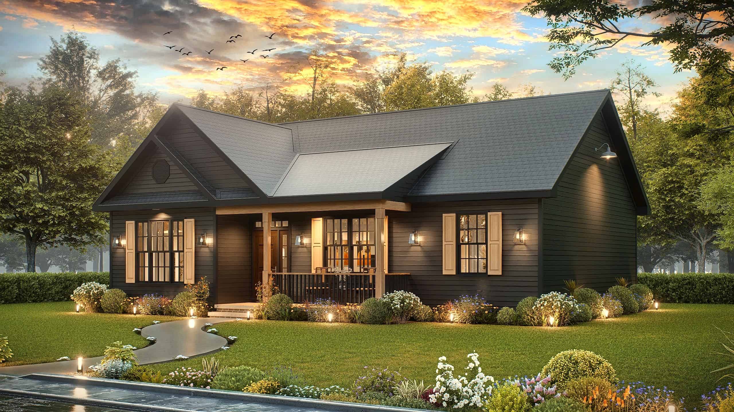 Right Side View of this 3-Bedroom,1363 Sq Ft Plan -198-1215