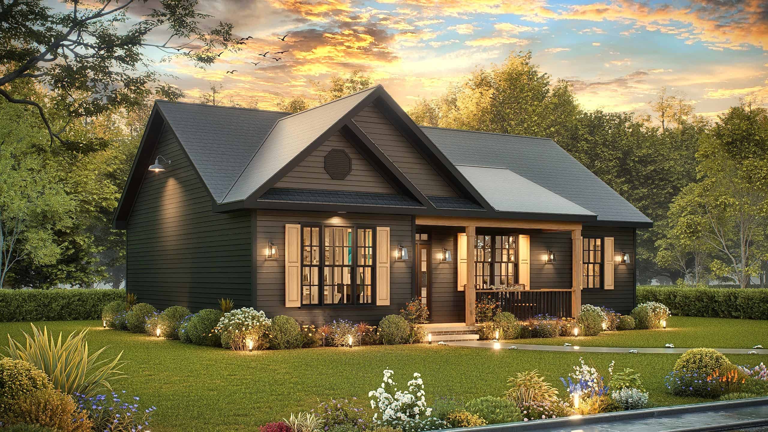 Left Side View of this 3-Bedroom,1363 Sq Ft Plan -198-1215