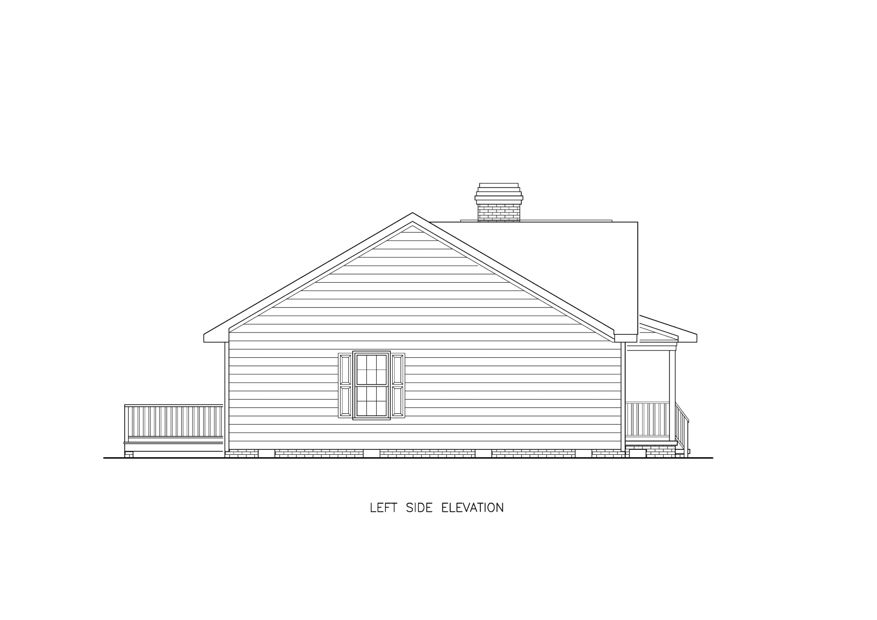 Home Plan Left Elevation of this 3-Bedroom,1248 Sq Ft Plan -198-1216