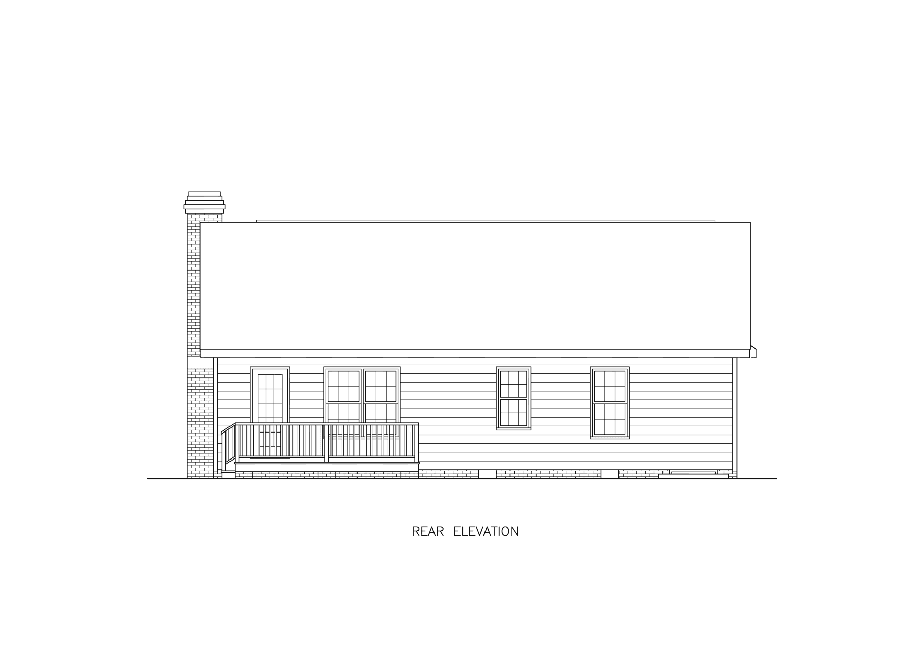 Home Plan Rear Elevation of this 3-Bedroom,1248 Sq Ft Plan -198-1216