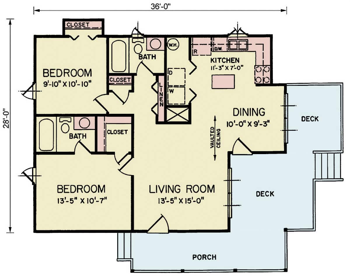 Main Level of Ranch Plan #198-1217