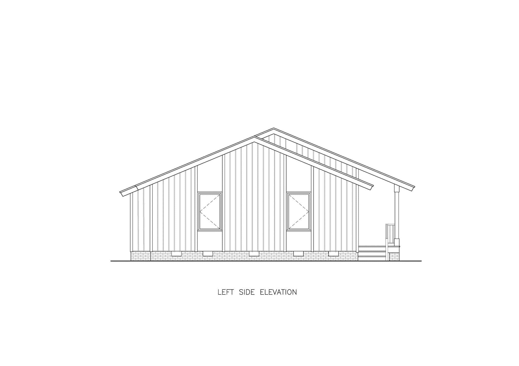 Home Plan Left Elevation of this 2-Bedroom,922 Sq Ft Plan -198-1217