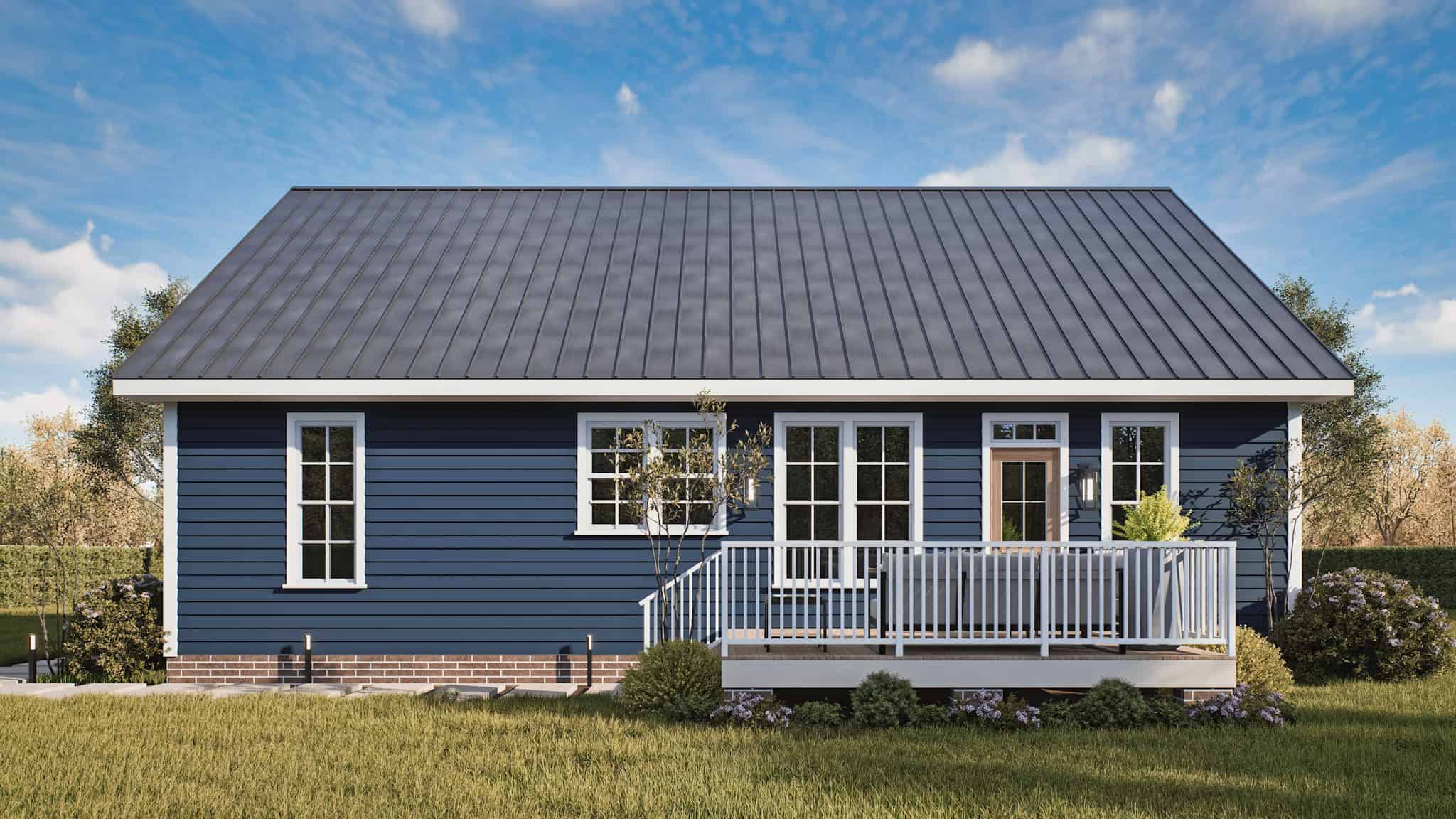 Rear View of this 3-Bedroom,1209 Sq Ft Plan -198-1218