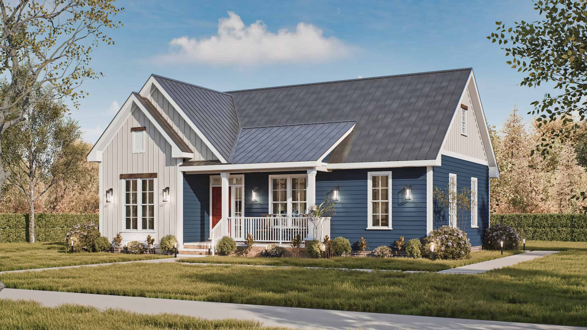 Right Side View of this 3-Bedroom,1209 Sq Ft Plan -198-1218