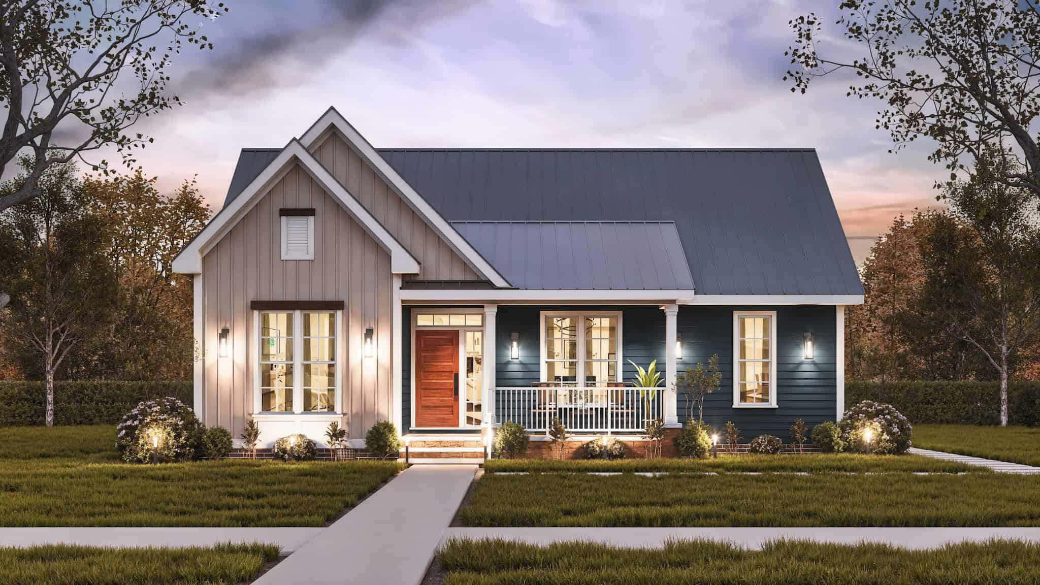 Front View of this 3-Bedroom,1209 Sq Ft Plan -198-1218