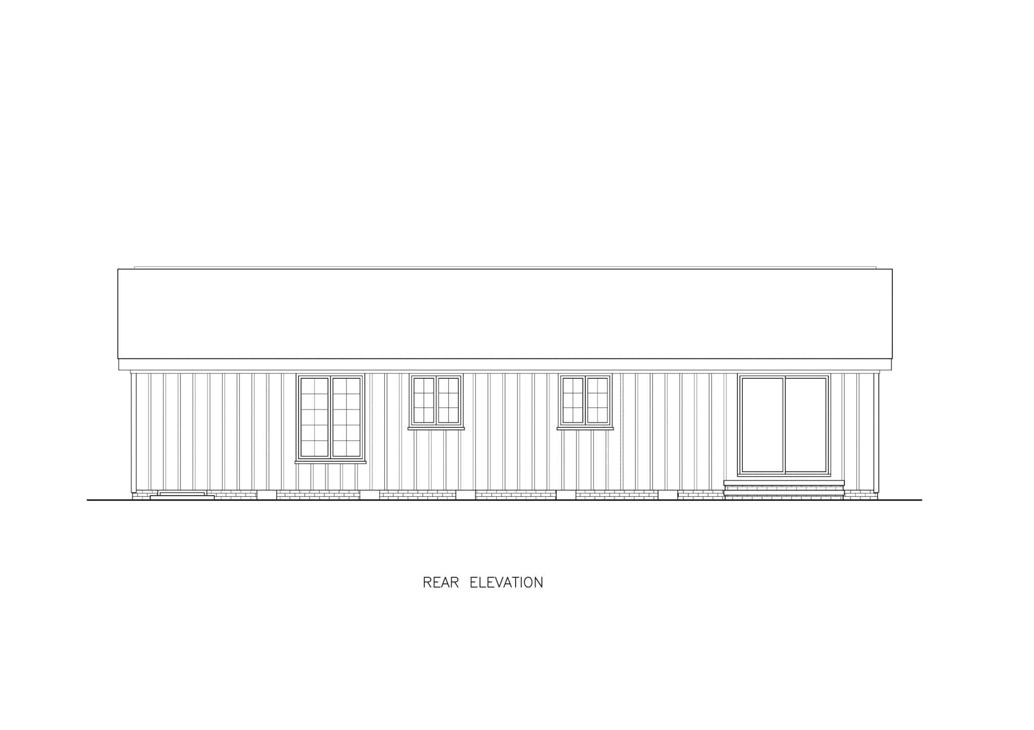 Home Plan Rear Elevation of this 3-Bedroom,1456 Sq Ft Plan -198-1219