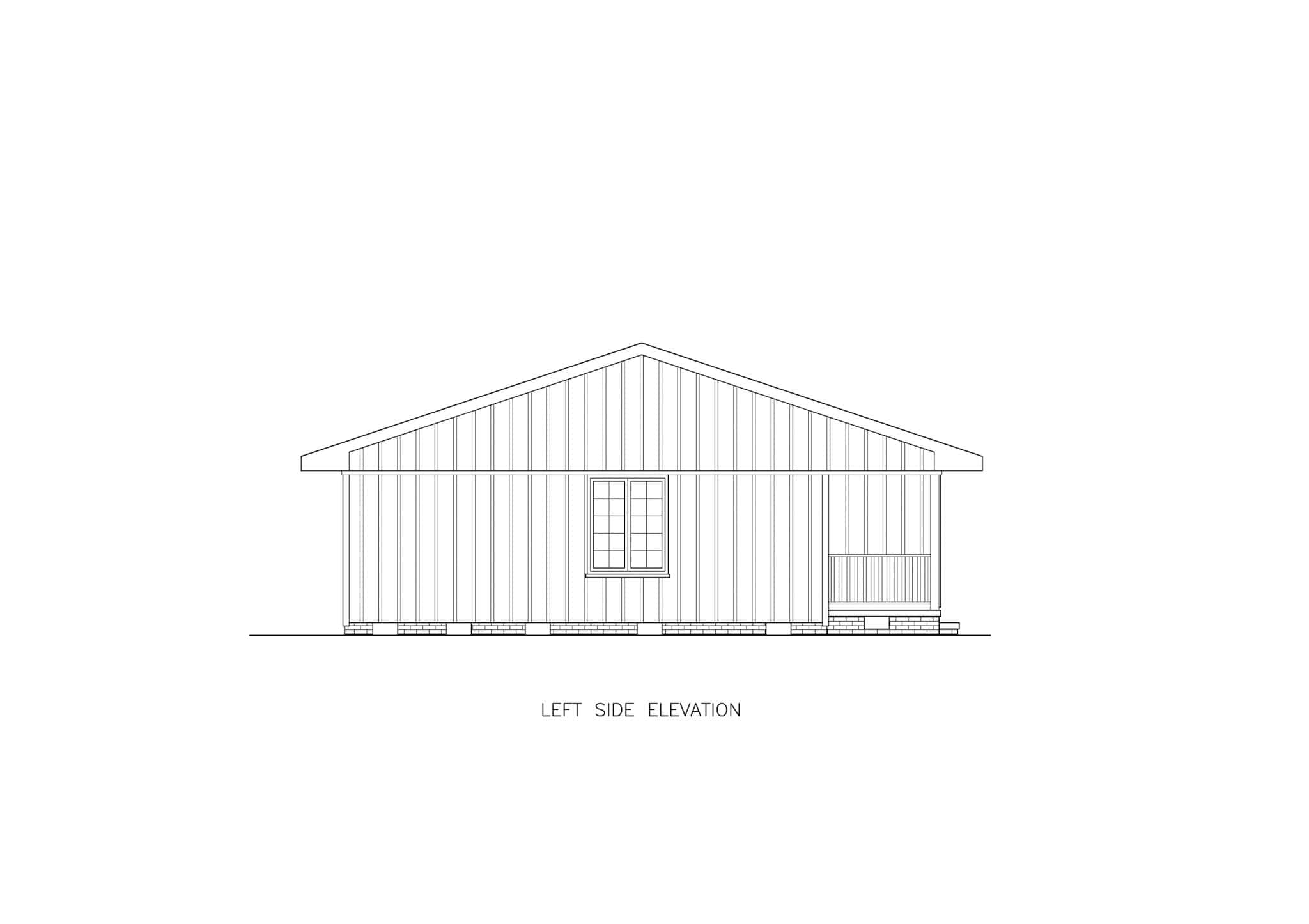 Home Plan Left Elevation of this 3-Bedroom,1456 Sq Ft Plan -198-1219