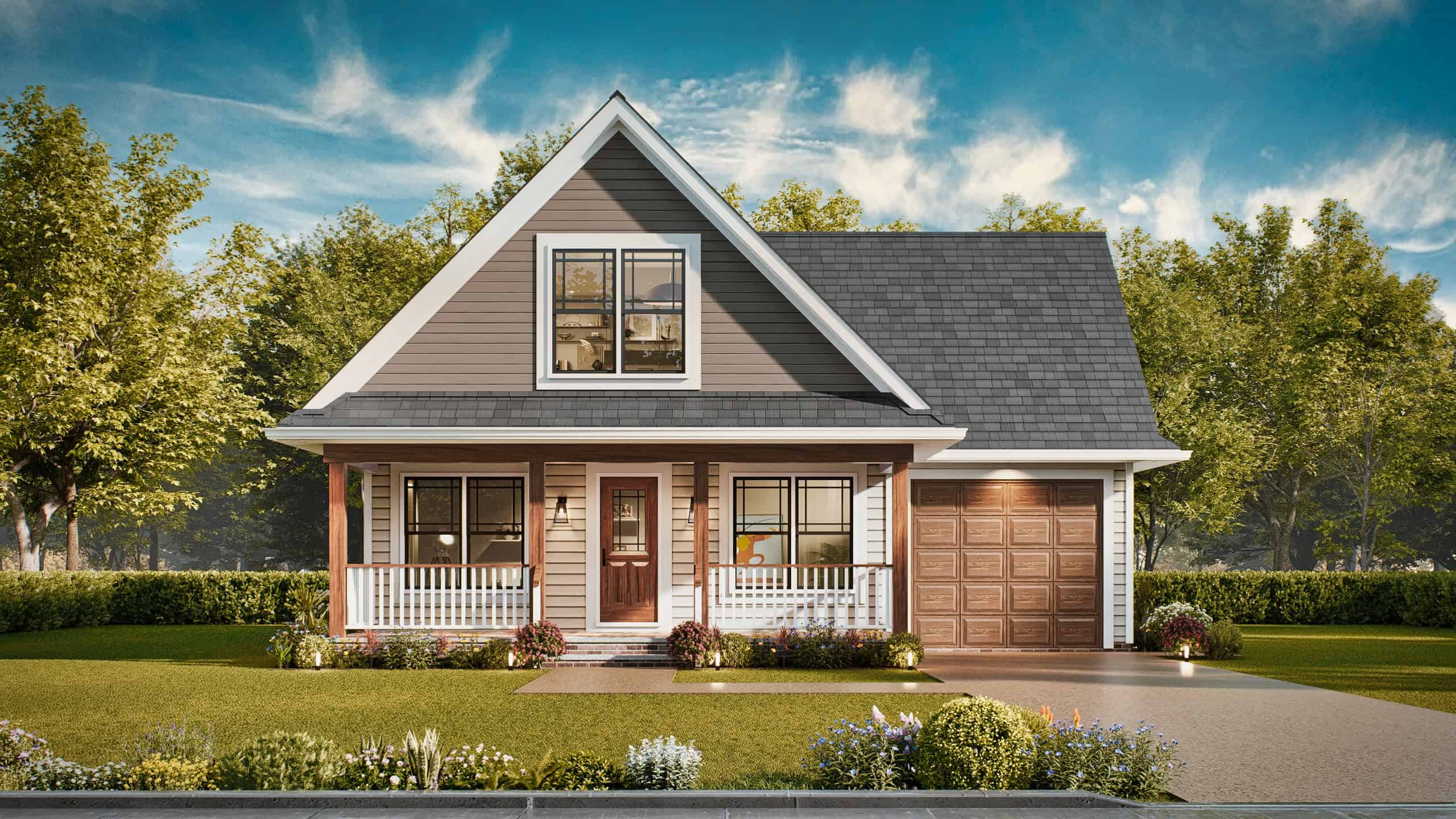 Front View of this 3-Bedroom,1272 Sq Ft Plan -198-1220