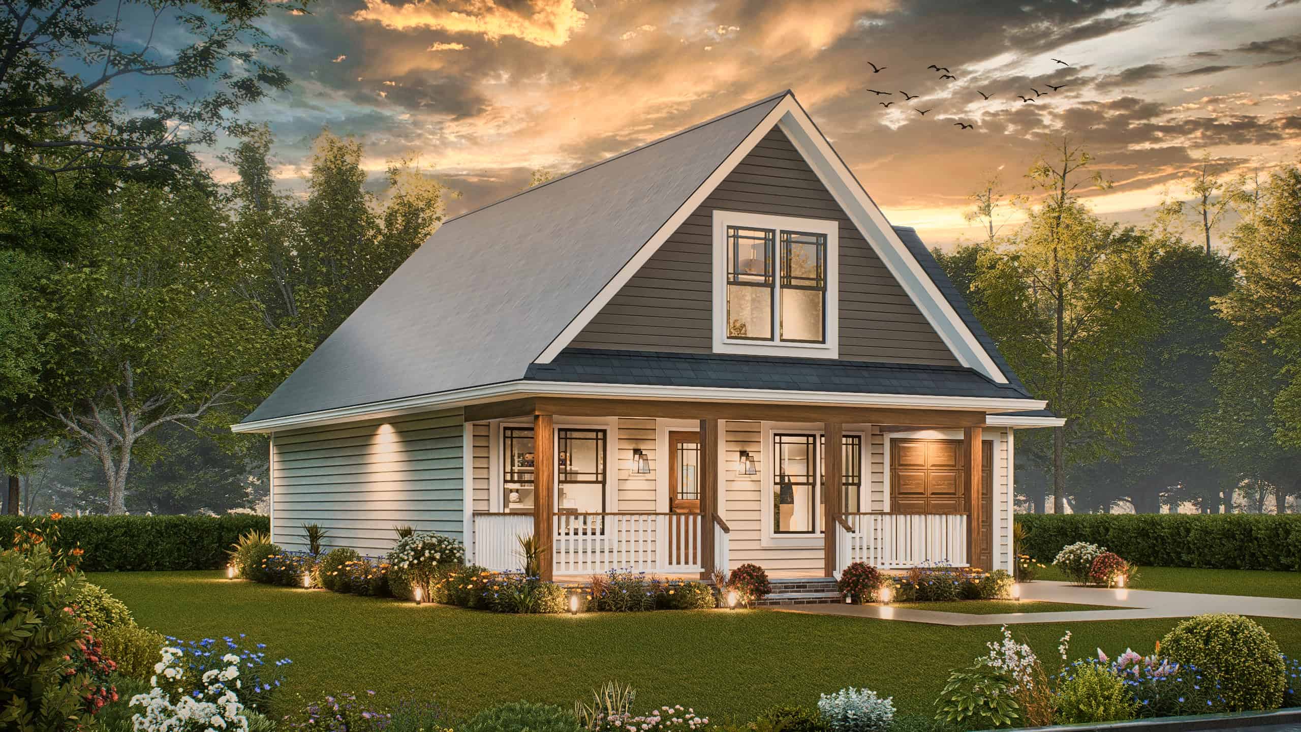 Left Side View of this 3-Bedroom,1272 Sq Ft Plan -198-1220