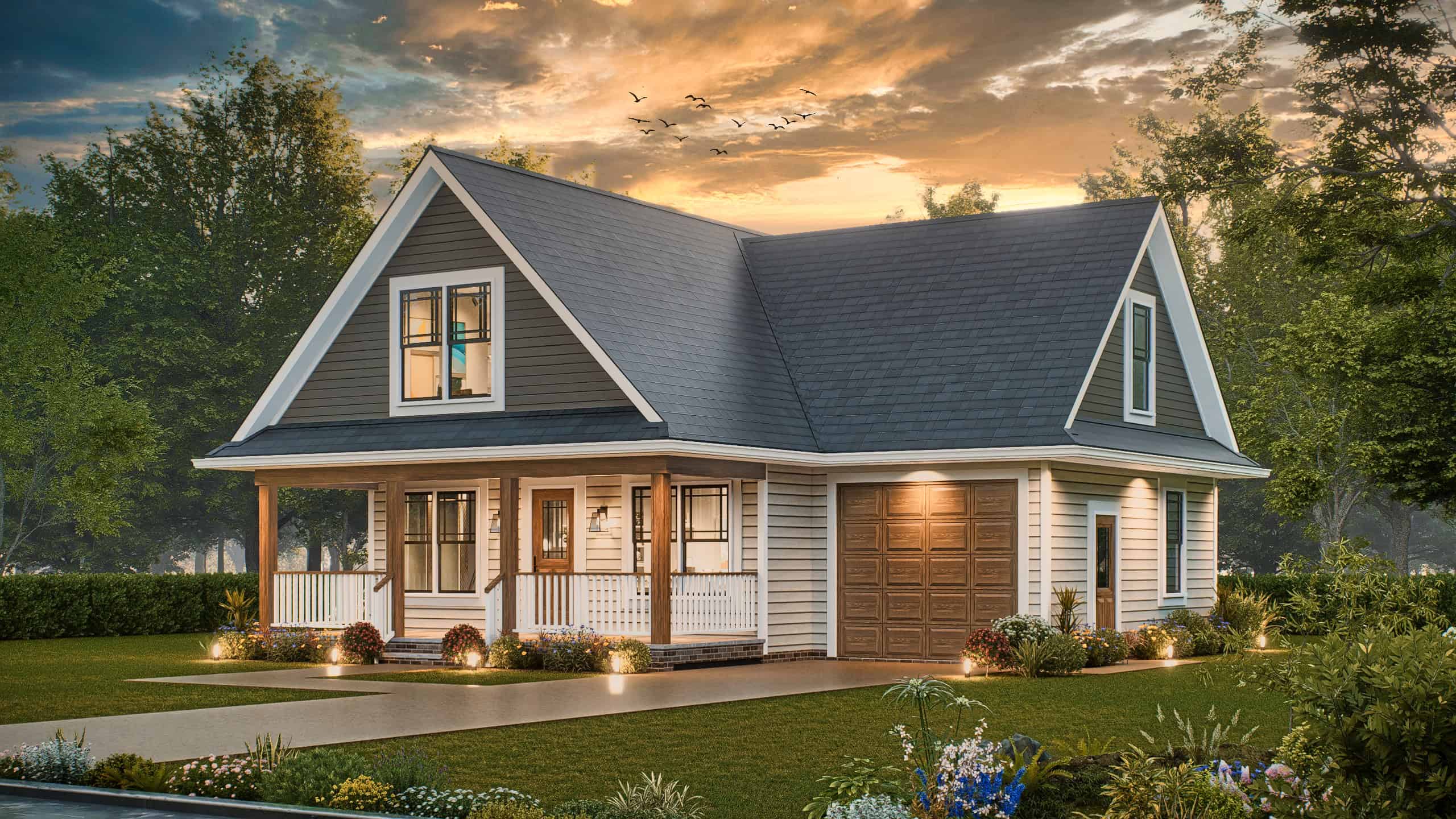 Right Side View of this 3-Bedroom,1272 Sq Ft Plan -198-1220