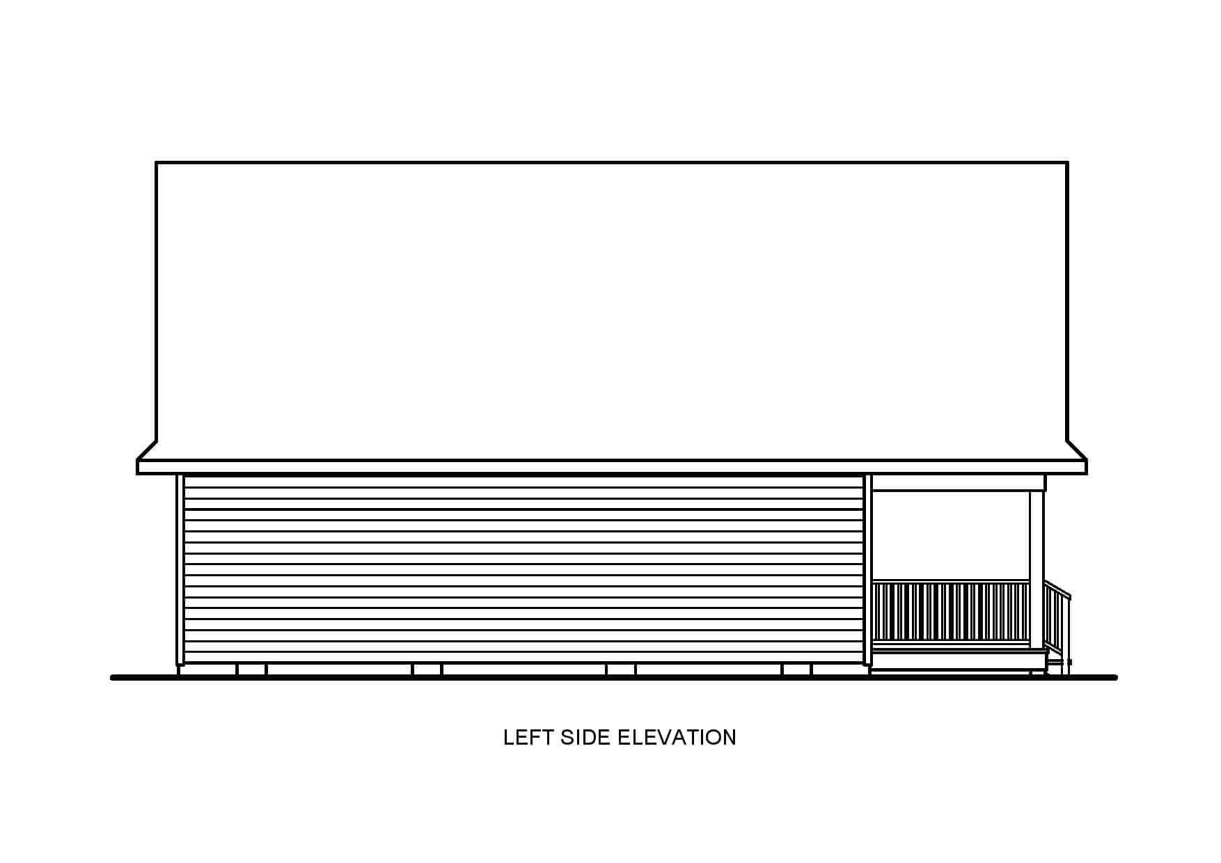 Home Plan Left Elevation of this 3-Bedroom,1272 Sq Ft Plan -198-1220
