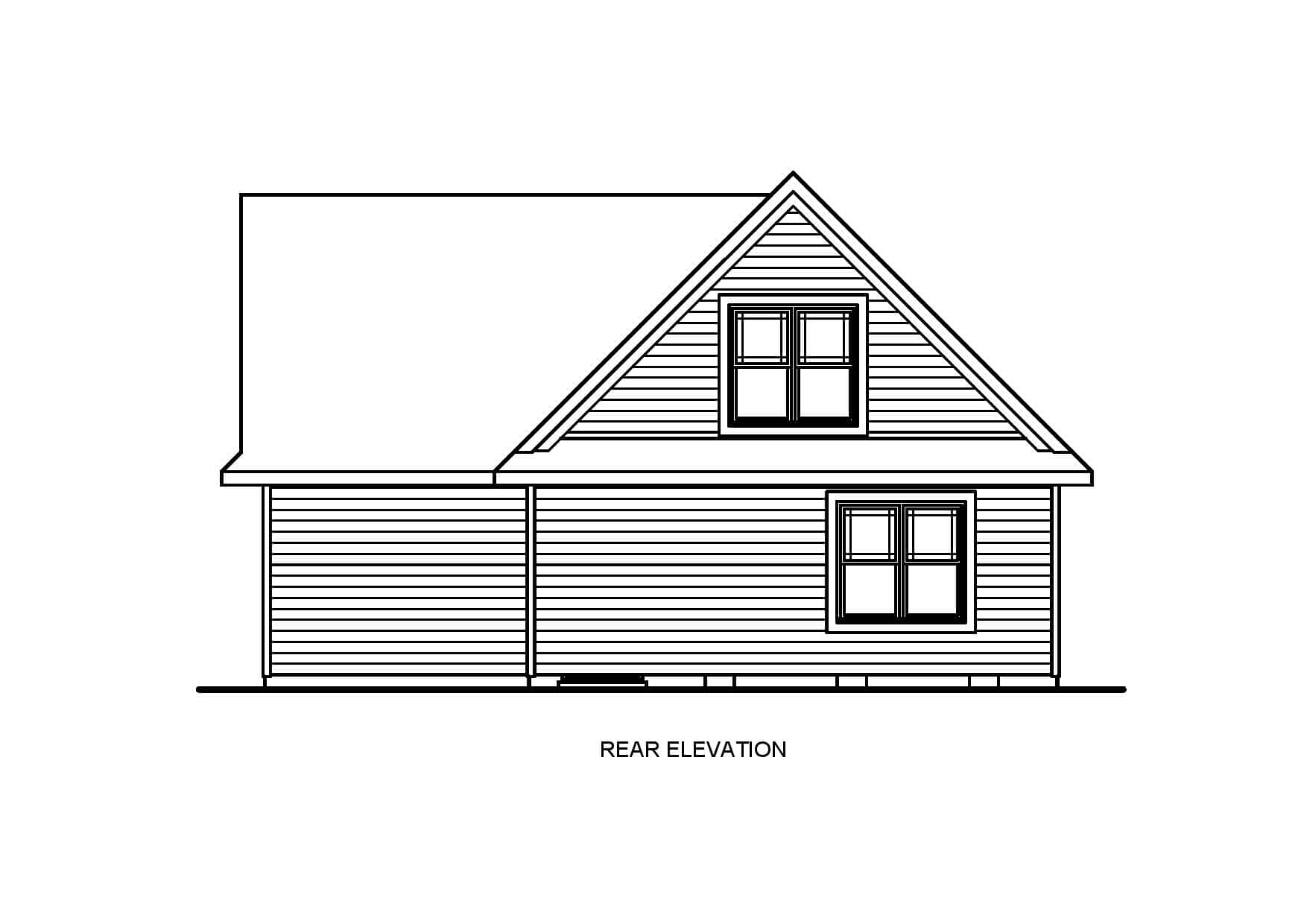Home Plan Rear Elevation of this 3-Bedroom,1272 Sq Ft Plan -198-1220