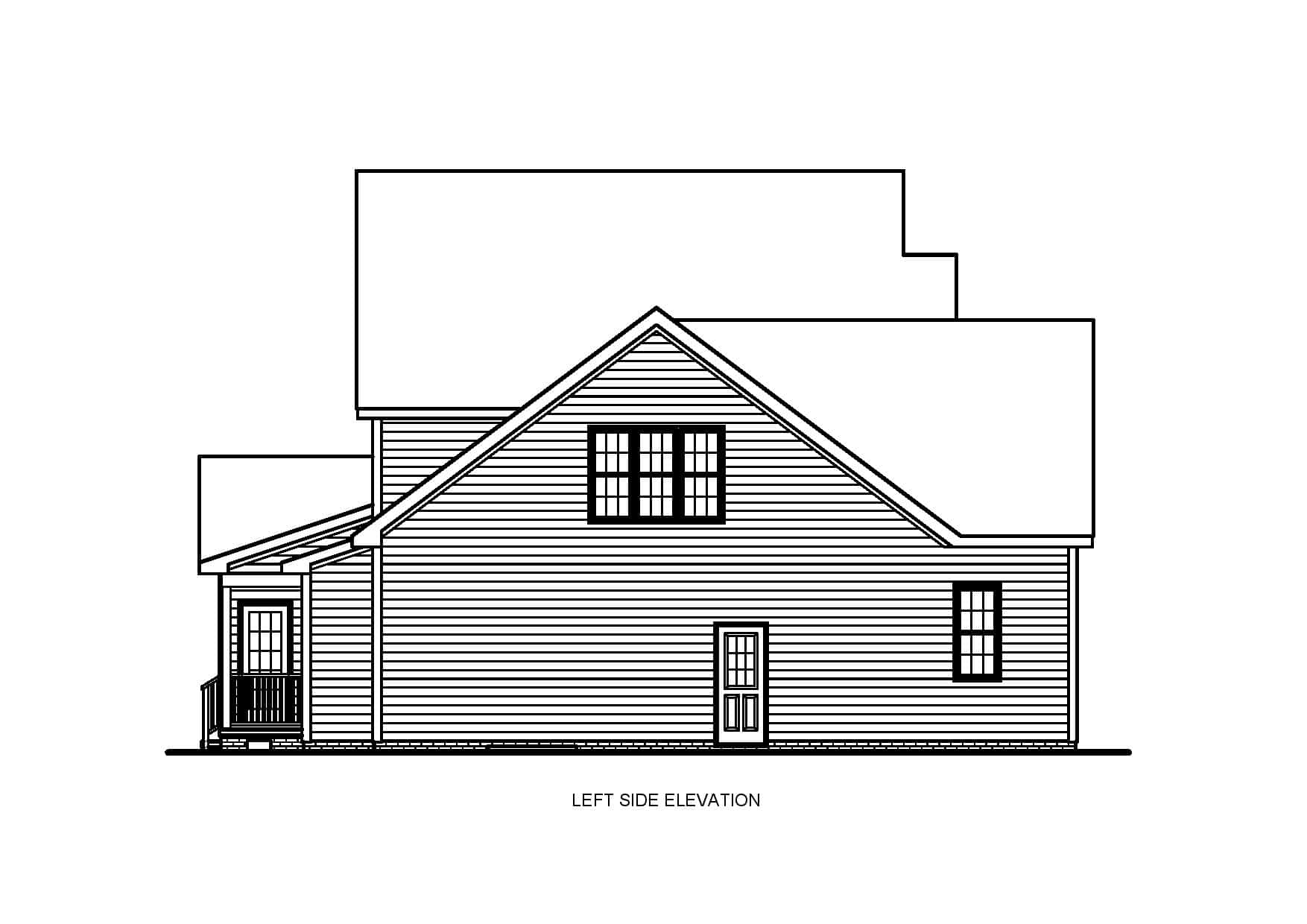 Home Plan Left Elevation of this 3-Bedroom,1803 Sq Ft Plan -198-1221