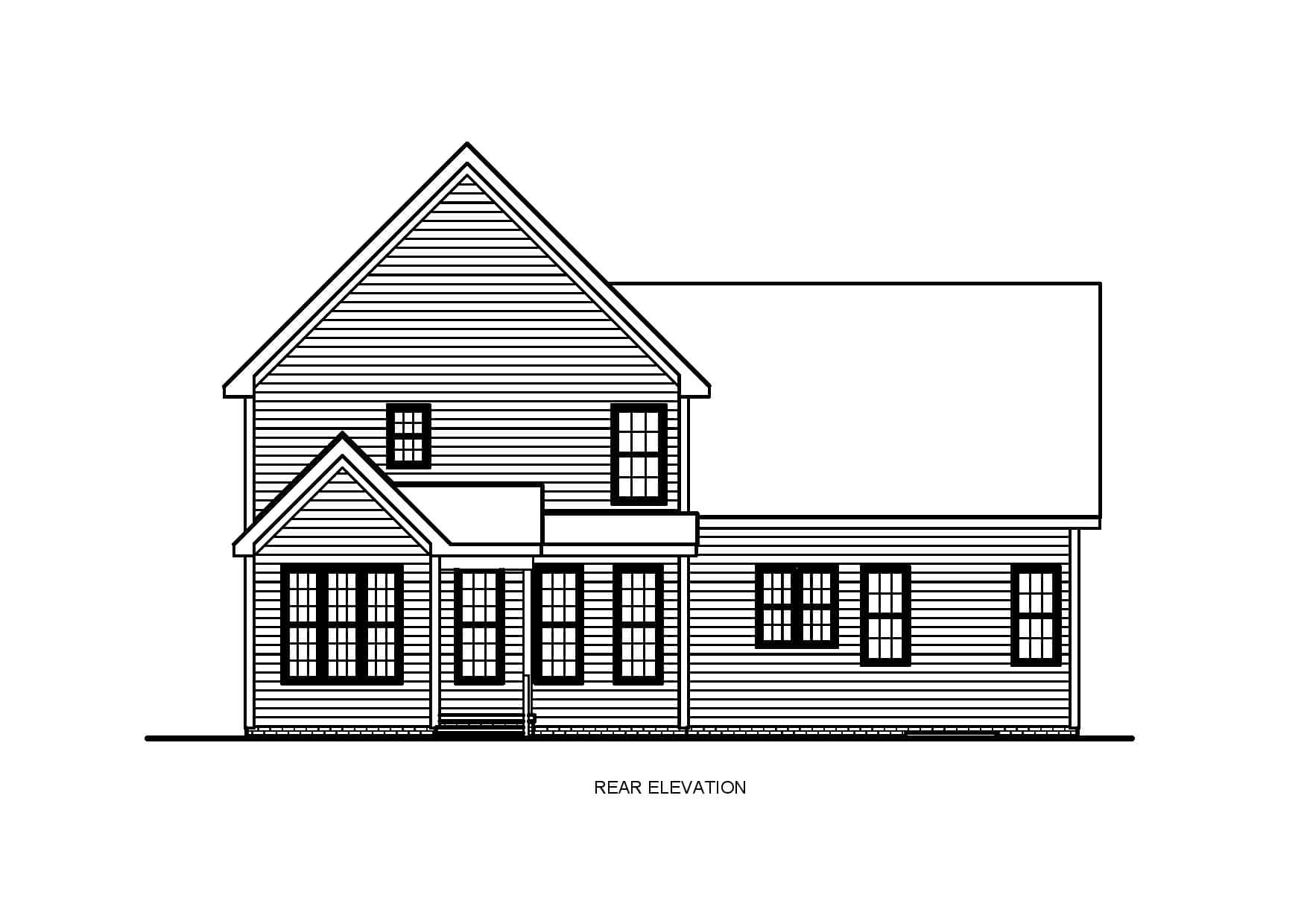 Home Plan Rear Elevation of this 3-Bedroom,1803 Sq Ft Plan -198-1221