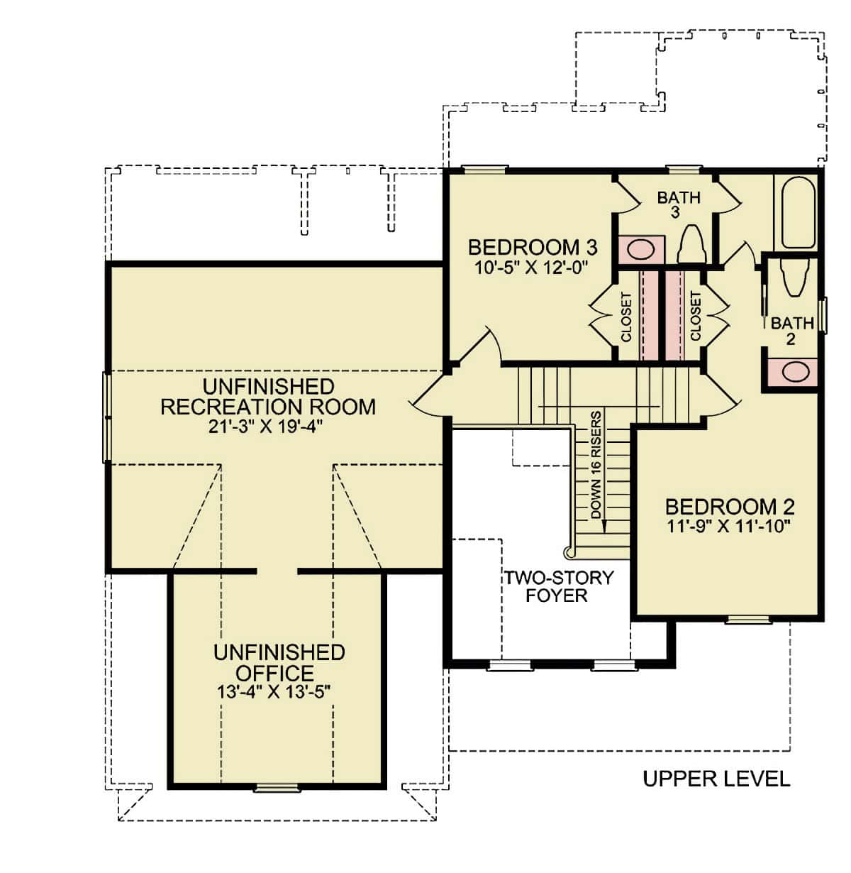 Upper Level of Craftsman Plan #198-1221