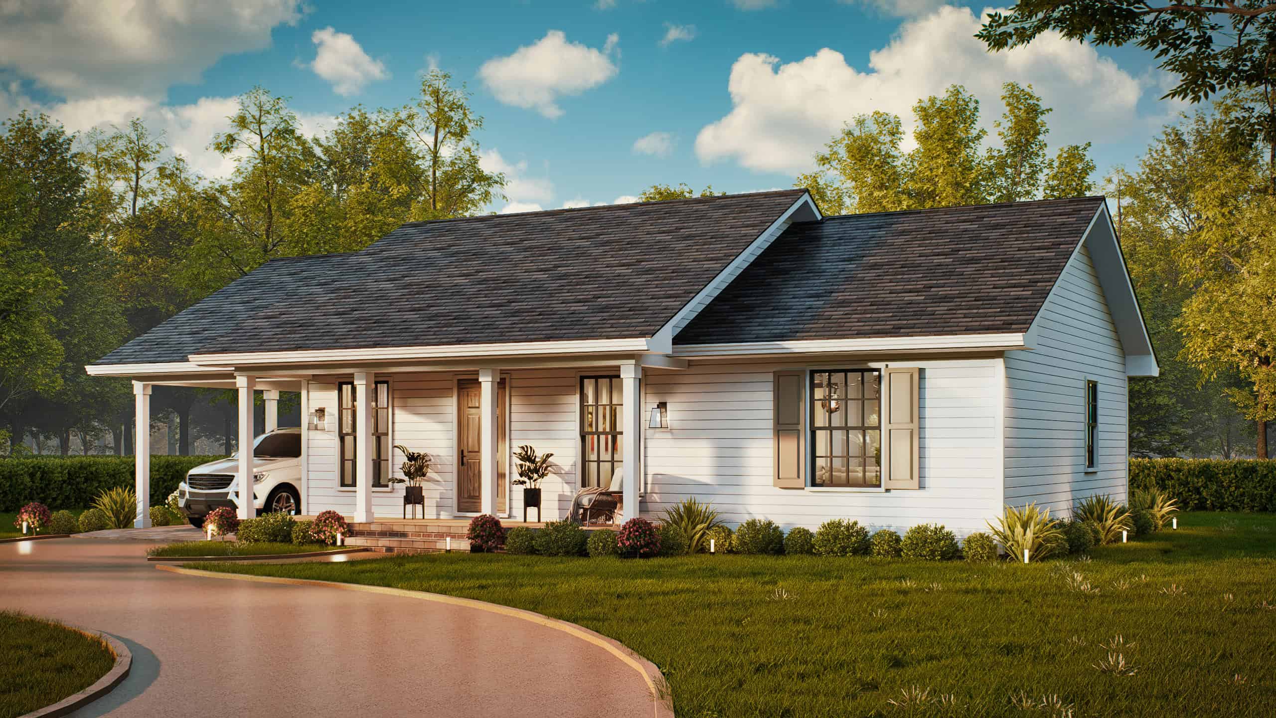Right Side View of this 3-Bedroom,1027 Sq Ft Plan -198-1223