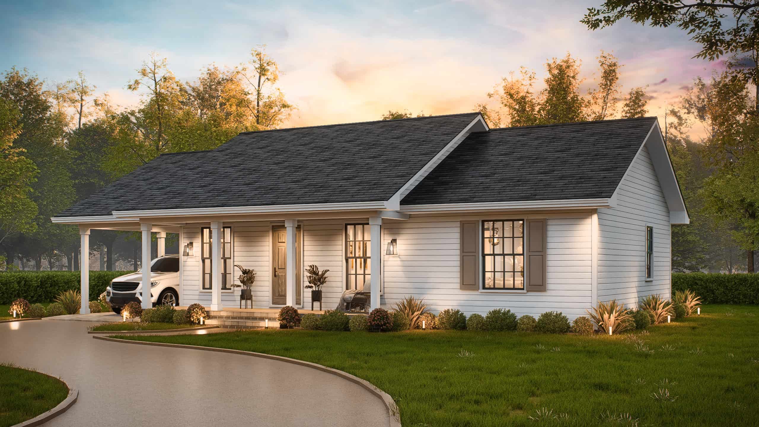 Right Side View of this 3-Bedroom,1027 Sq Ft Plan -198-1223