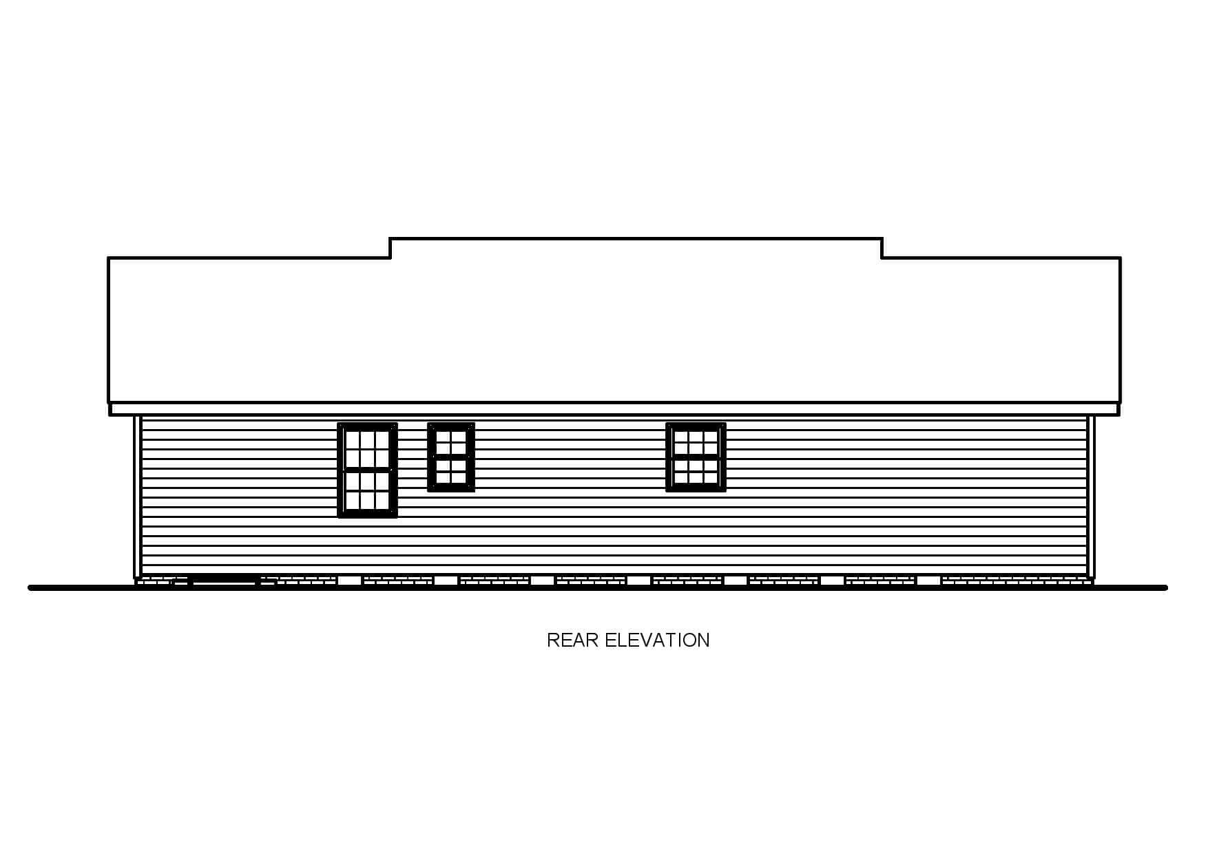 Home Plan Rear Elevation of this 3-Bedroom,1027 Sq Ft Plan -198-1223