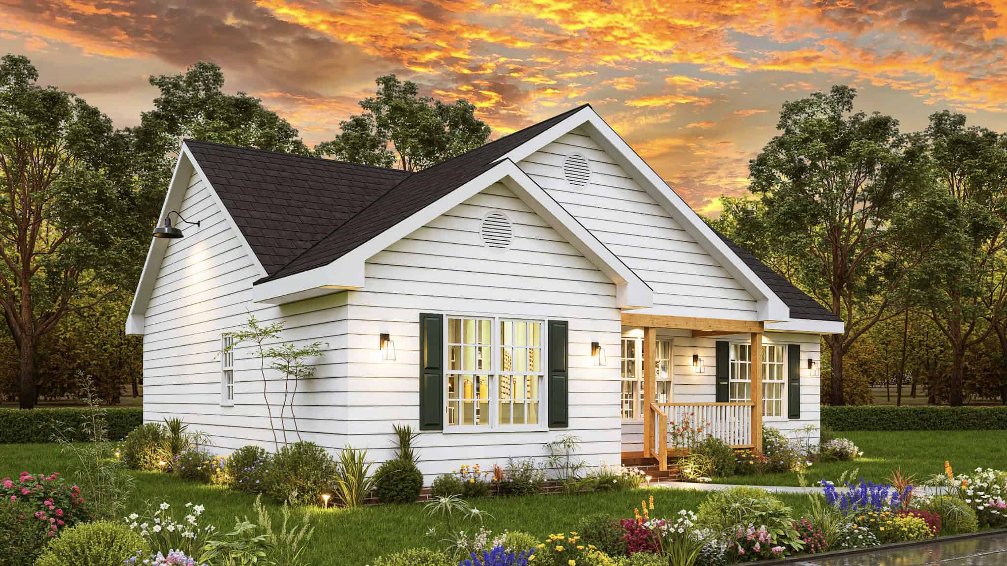 Left Side View of this 3-Bedroom,1208 Sq Ft Plan -198-1225