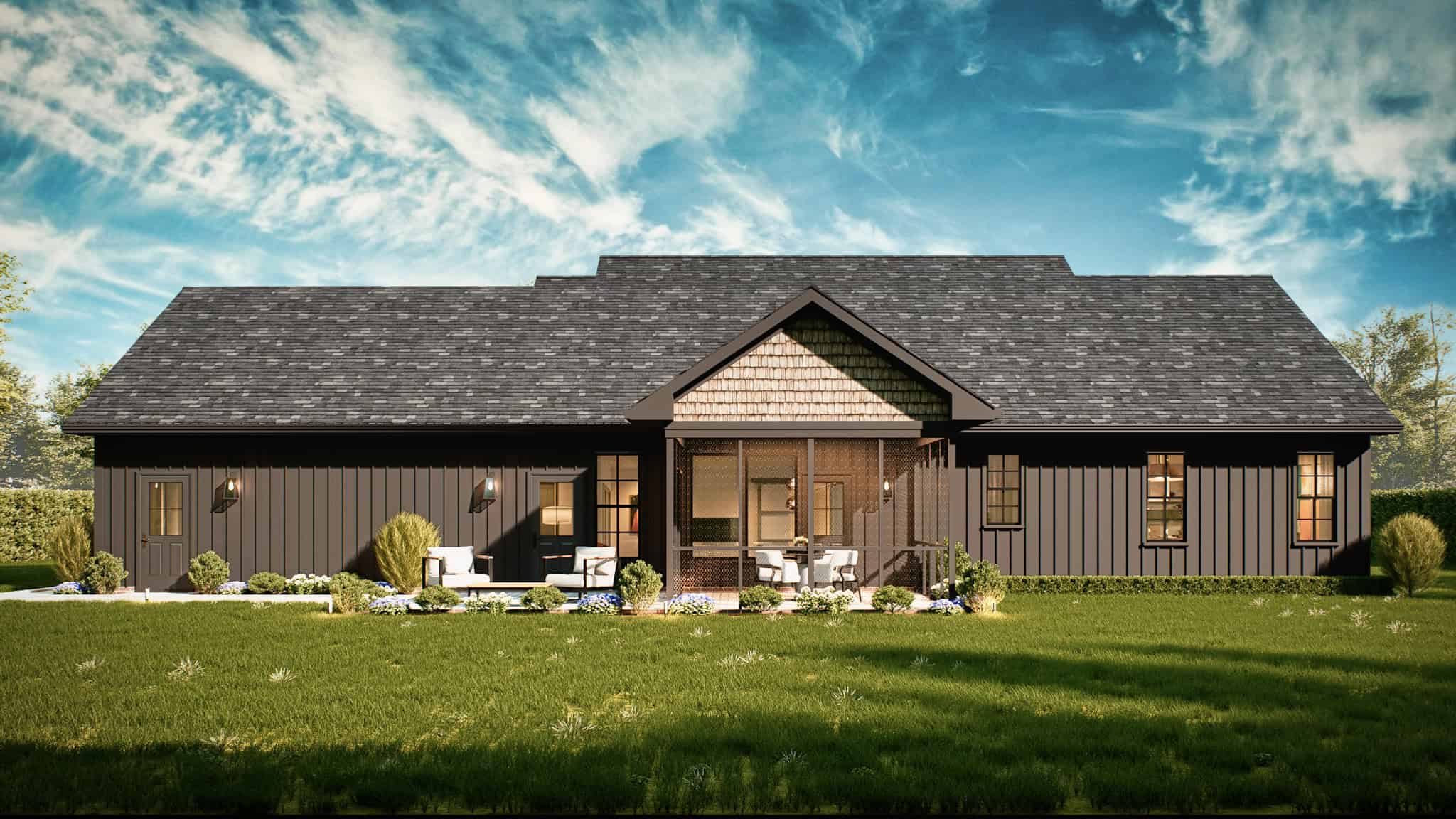 Rear View of this 3-Bedroom,1584 Sq Ft Plan -198-1226