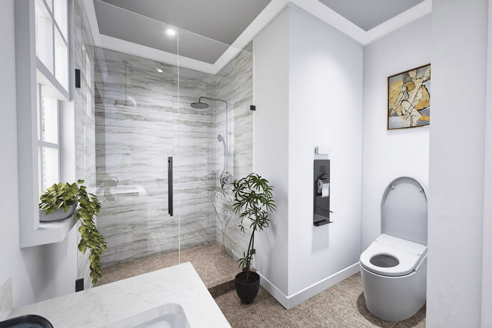 Master Bathroom: Shower of this 3-Bedroom,1584 Sq Ft Plan -198-1226