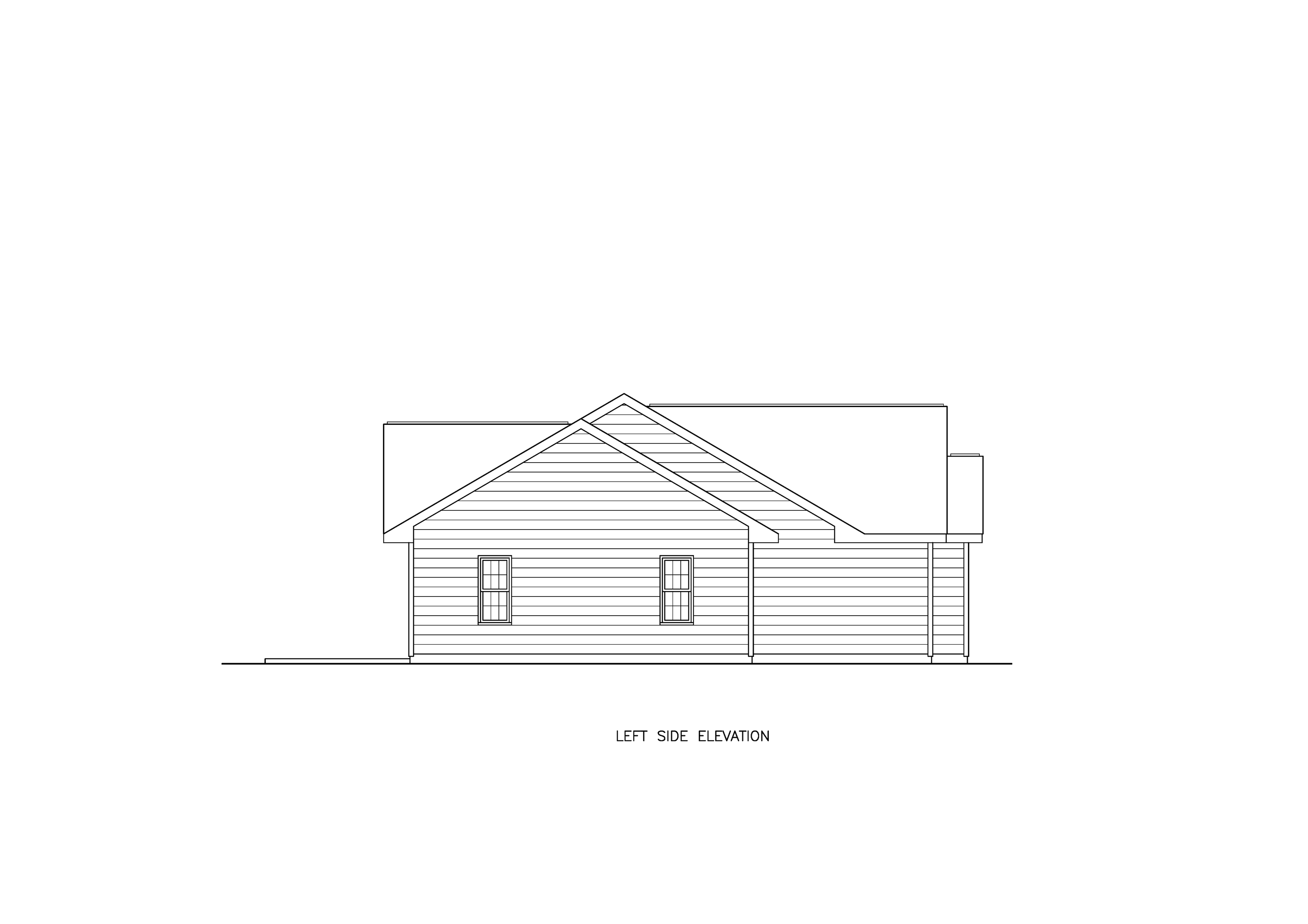 Home Plan Left Elevation of this 3-Bedroom,1500 Sq Ft Plan -198-1229