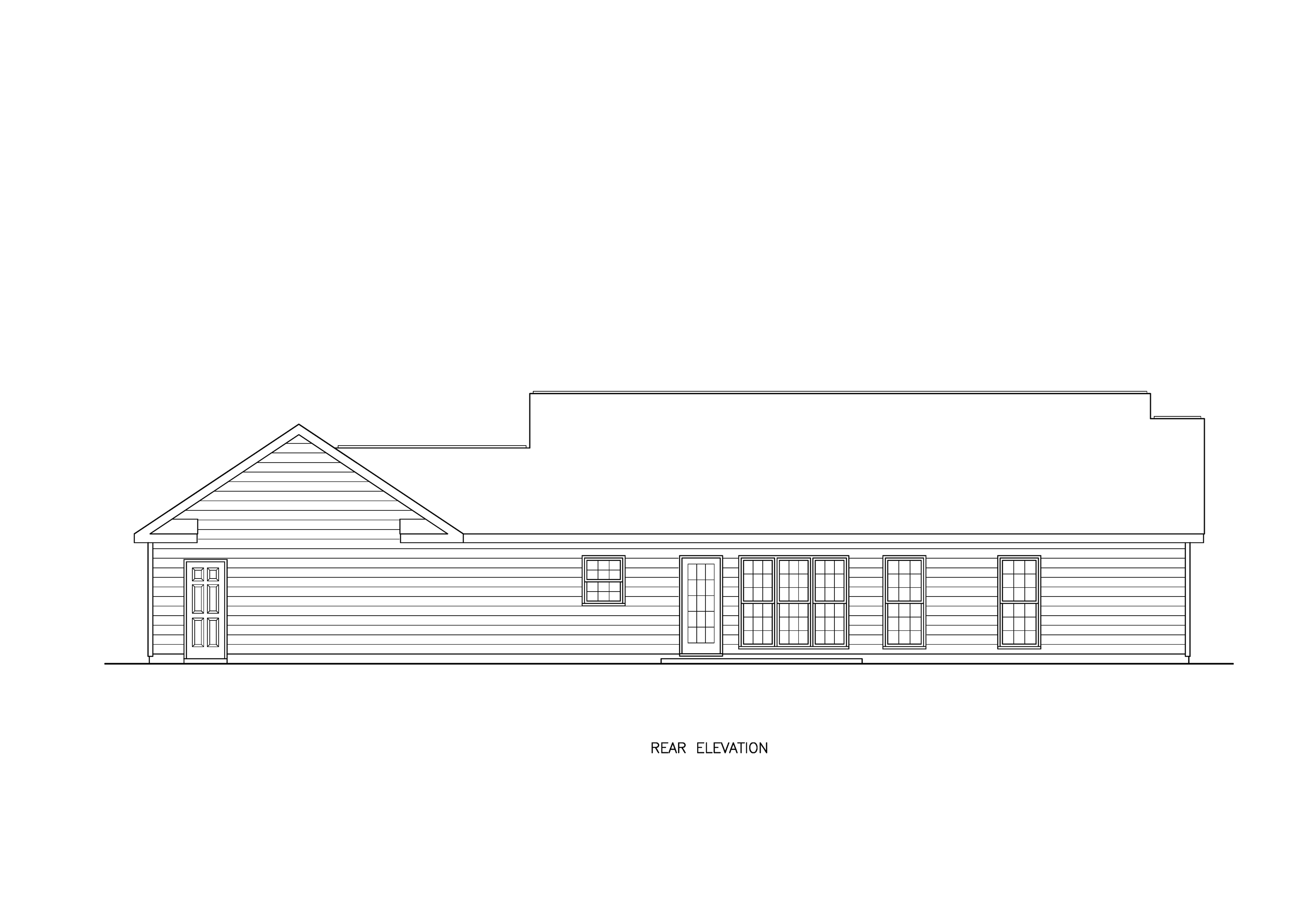 Home Plan Rear Elevation of this 3-Bedroom,1500 Sq Ft Plan -198-1229