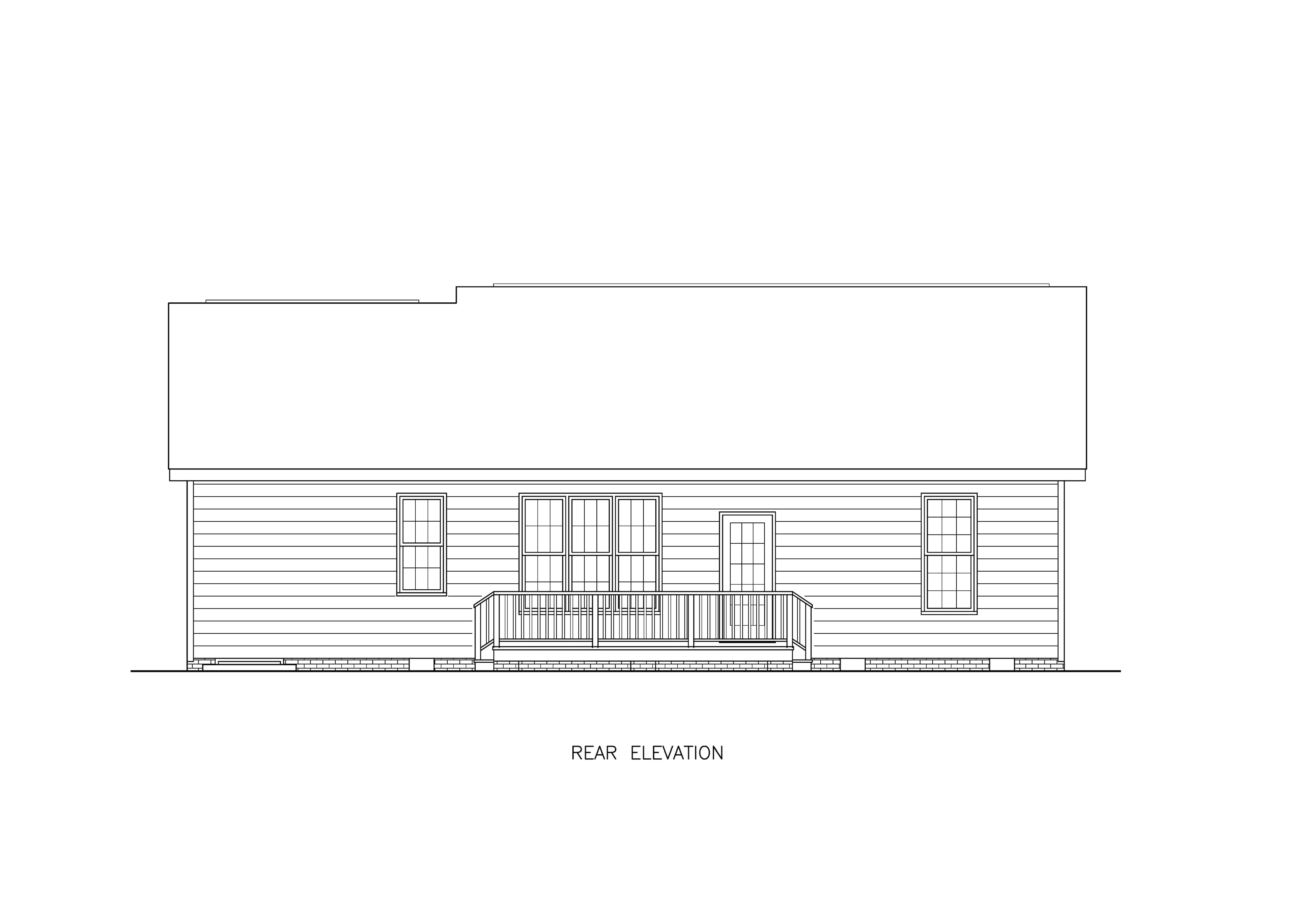 Home Plan Rear Elevation of this 3-Bedroom,1426 Sq Ft Plan -198-1230