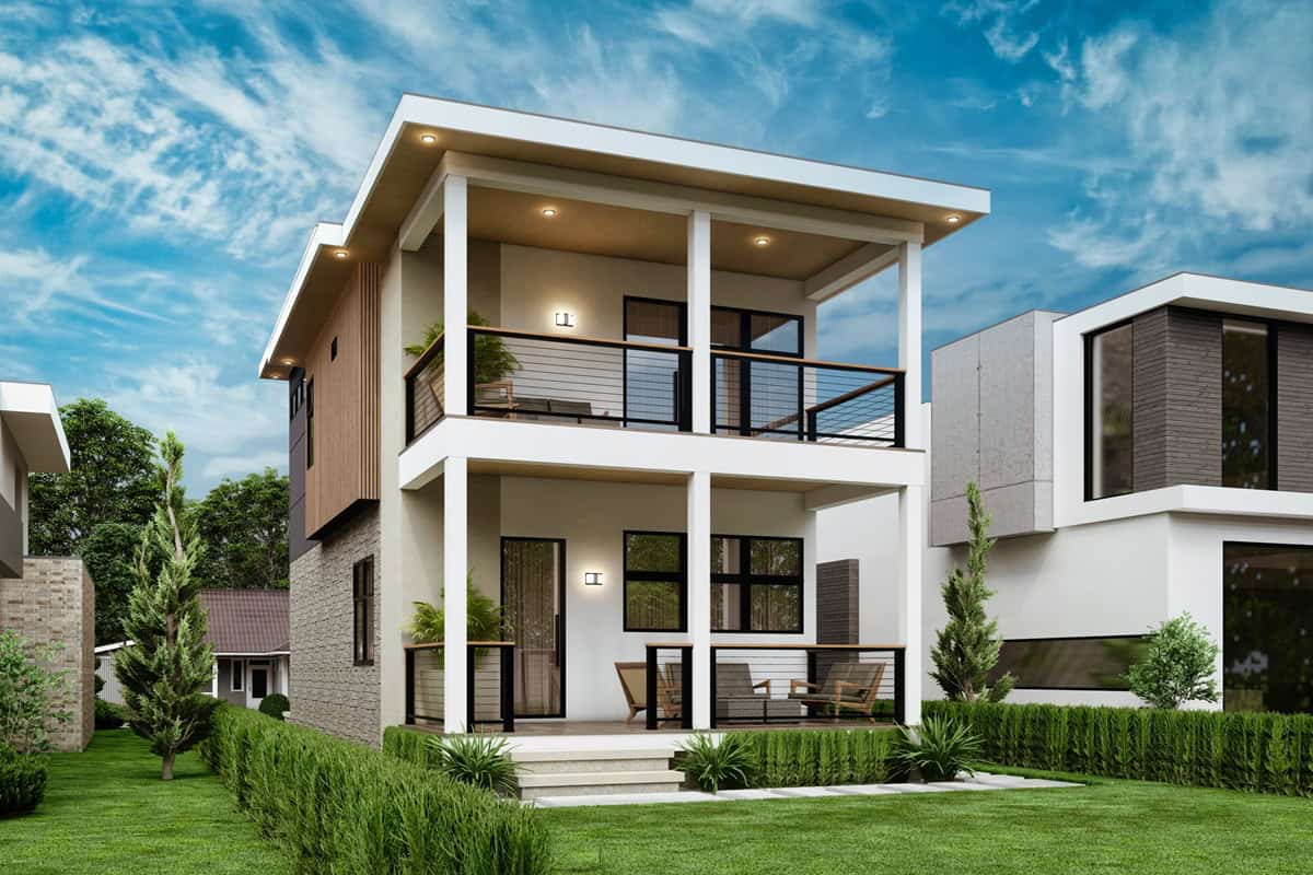 Rear View of this 3-Bedroom,1638 Sq Ft Plan -198-1231