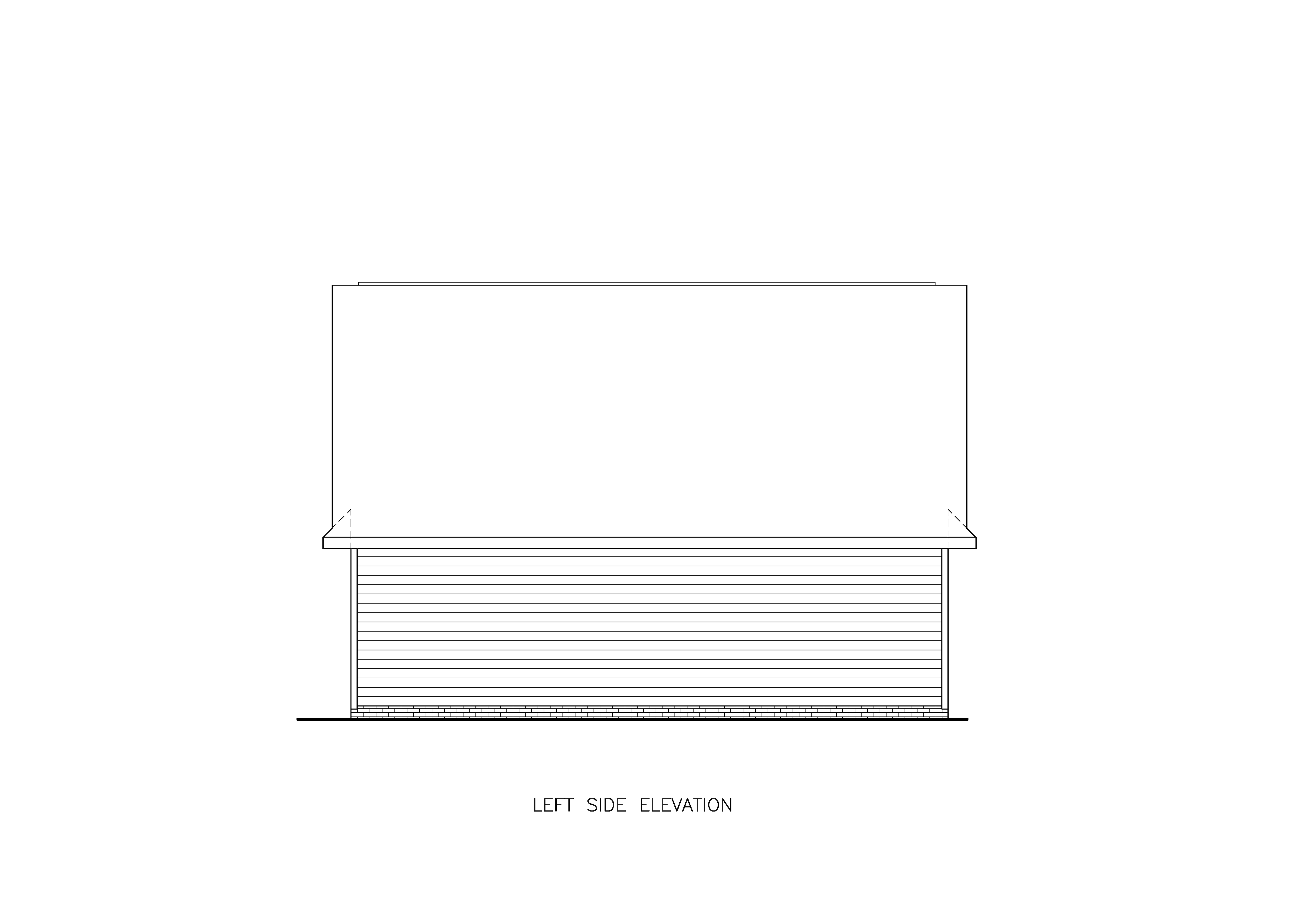 Home Plan Left Elevation of this 1-Bedroom,480 Sq Ft Plan -198-1233