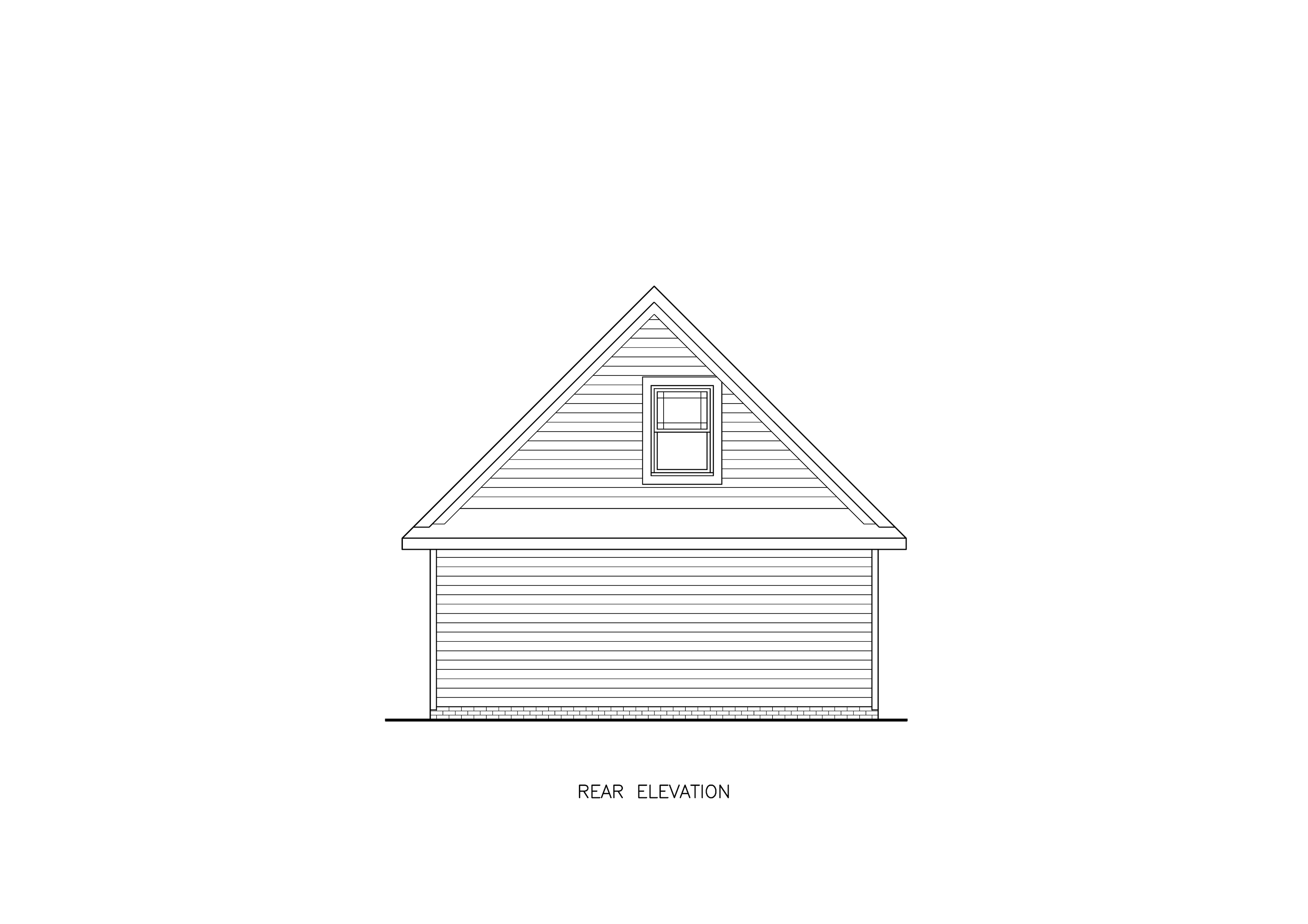 Home Plan Rear Elevation of this 1-Bedroom,480 Sq Ft Plan -198-1233