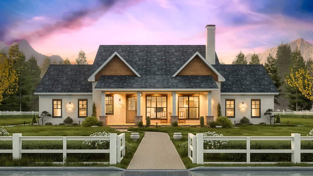 Front View of this 3-Bedroom,1682 Sq Ft Plan -198-1234