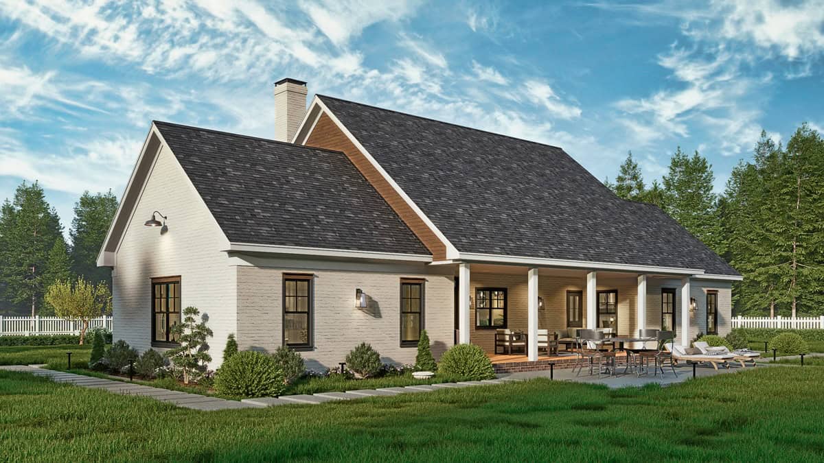 Rear View of this 3-Bedroom,1682 Sq Ft Plan -198-1234