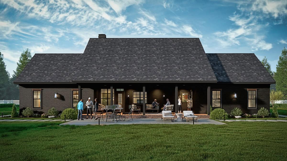 Rear View of this 3-Bedroom,1682 Sq Ft Plan -198-1234