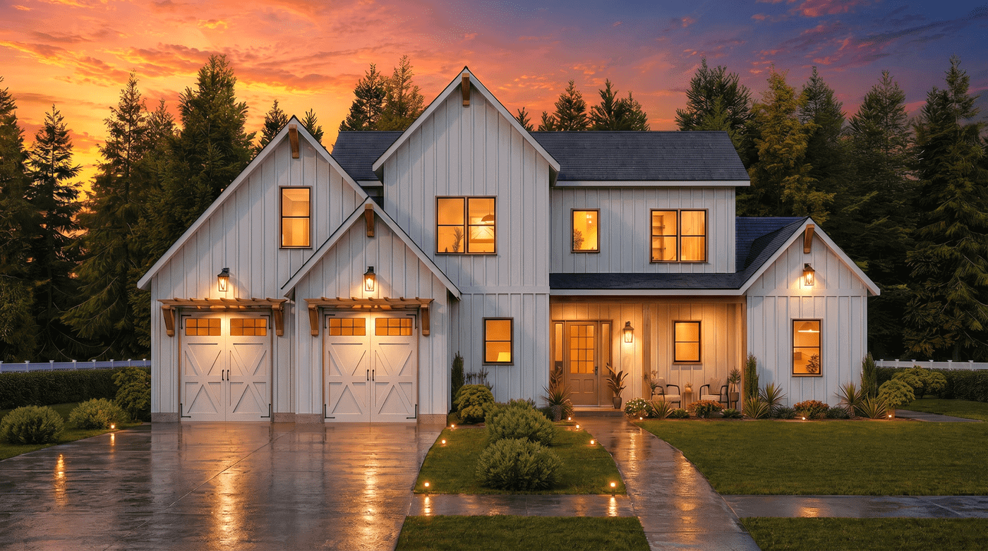 Home at Night of this -Bedroom, Sq Ft Plan -198-1235
