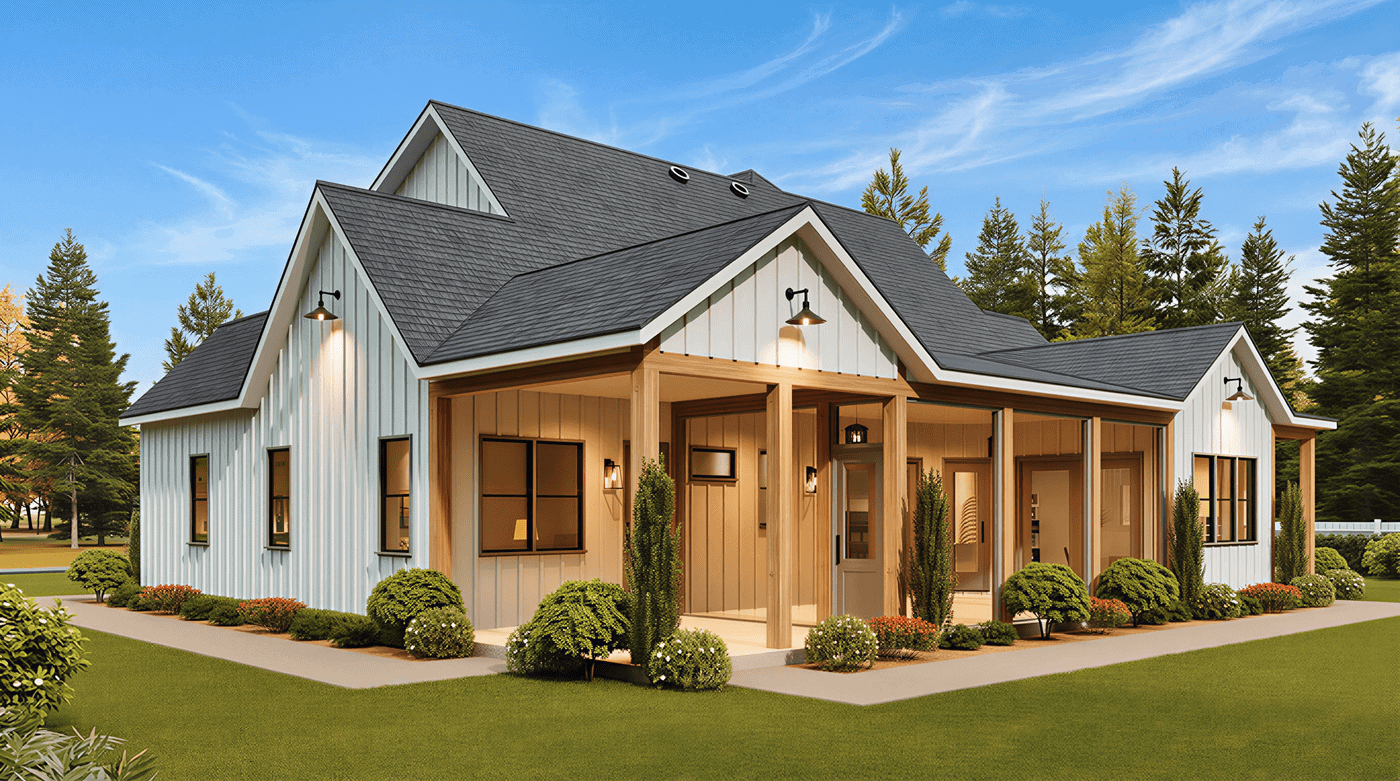 Rear View of this -Bedroom, Sq Ft Plan -198-1235