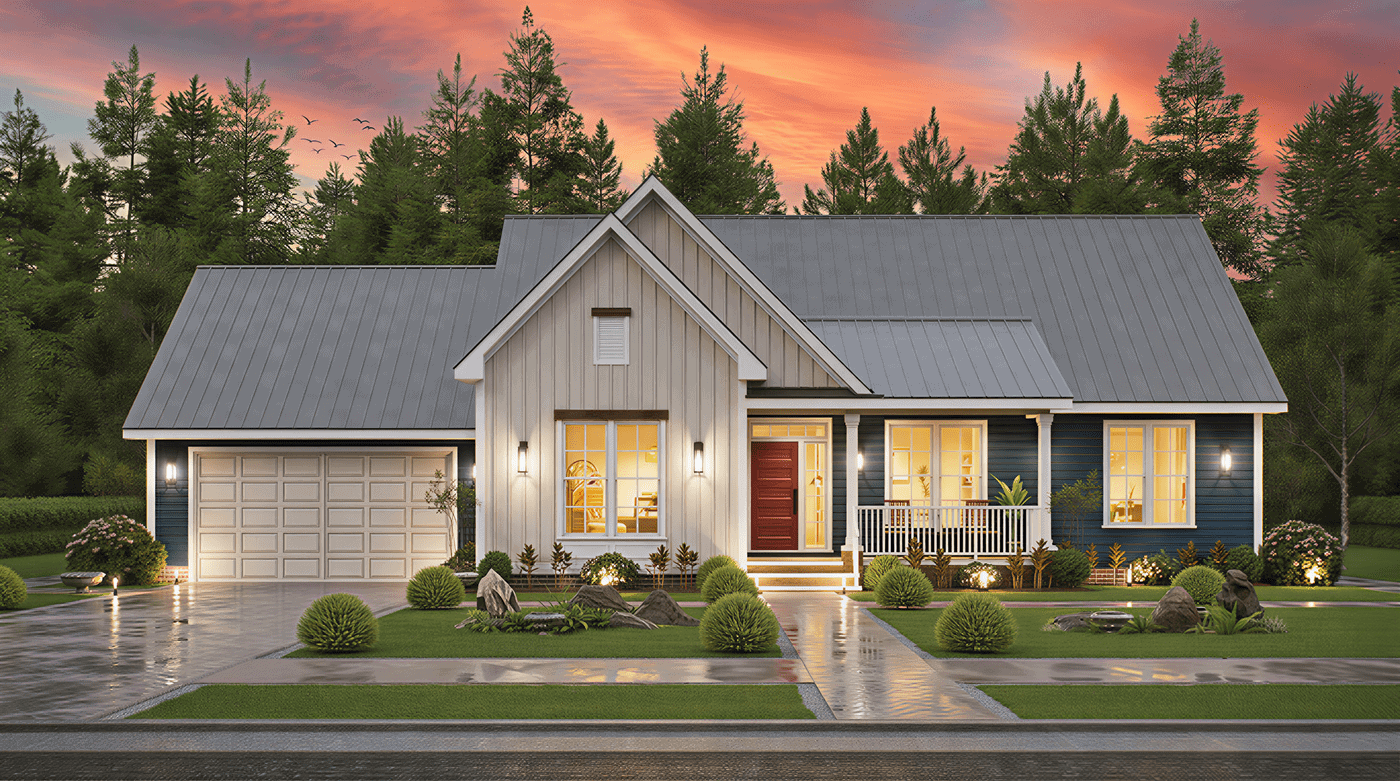 Home at Night of this 3-Bedroom,1541 Sq Ft Plan -198-1236