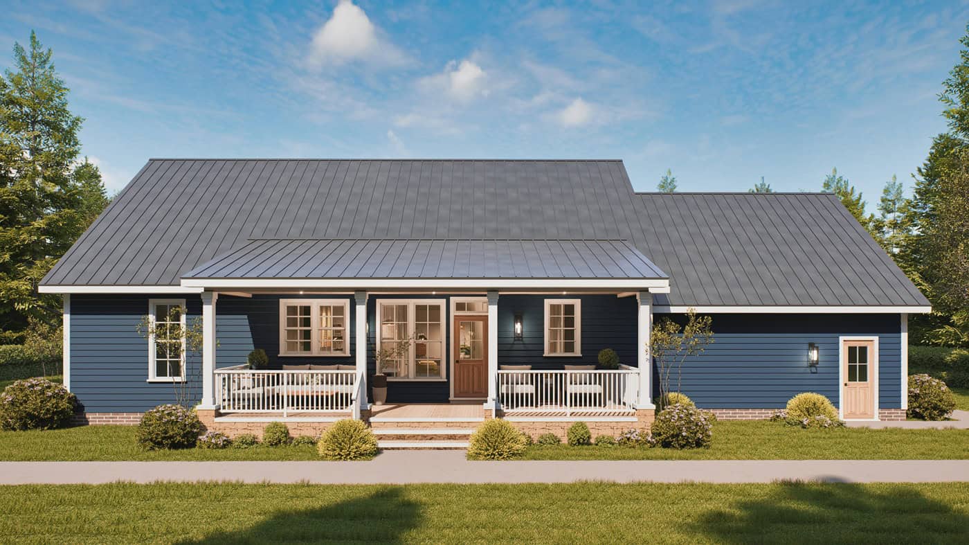 Rear View of this 3-Bedroom,1541 Sq Ft Plan -198-1236