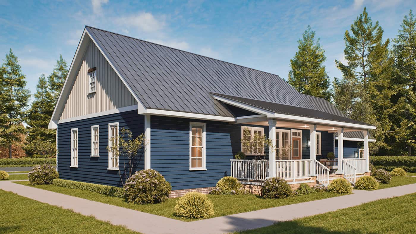 Rear View of this 3-Bedroom,1541 Sq Ft Plan -198-1236