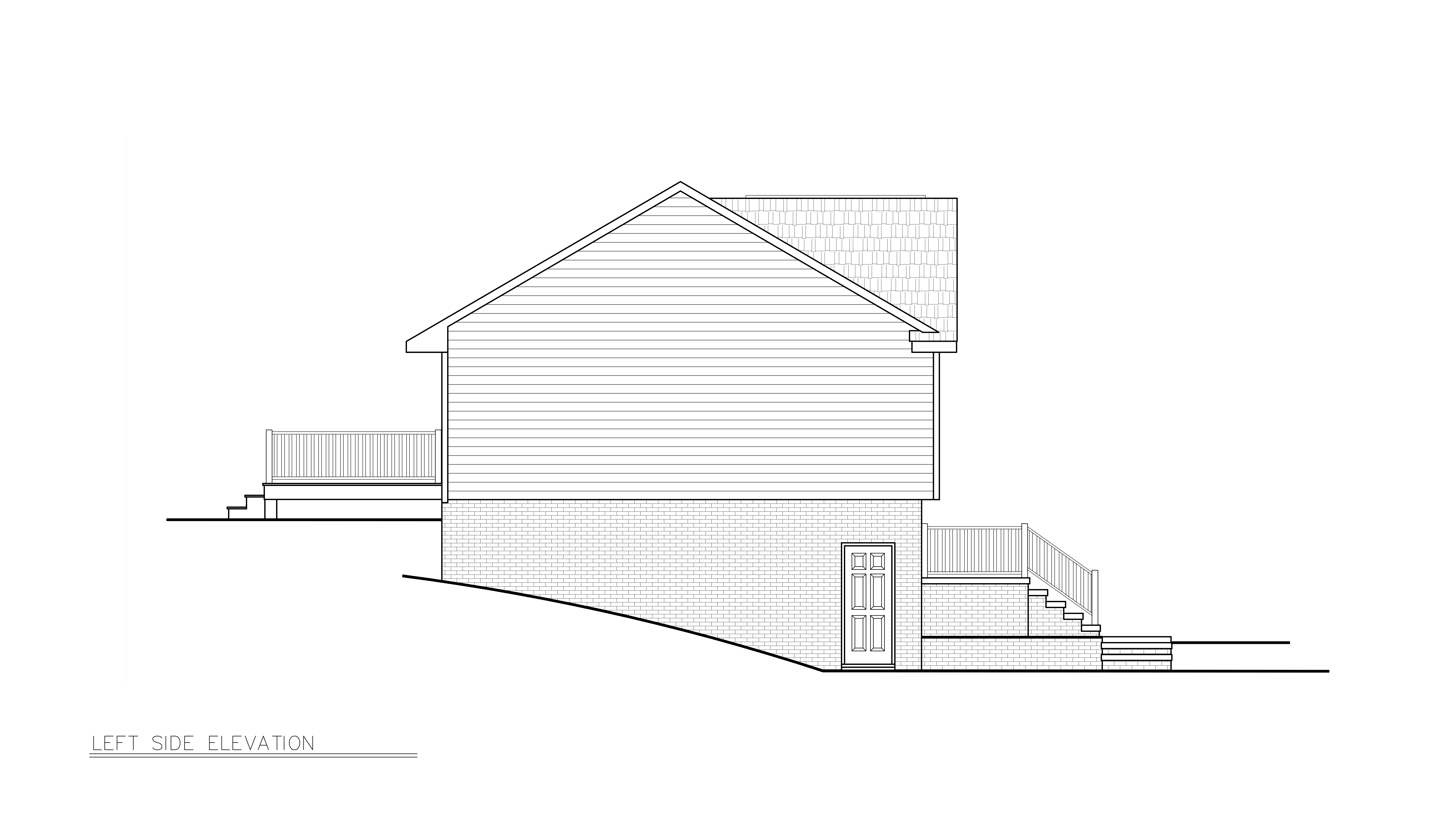 Home Plan Left Elevation of this 3-Bedroom,1334 Sq Ft Plan -198-1237