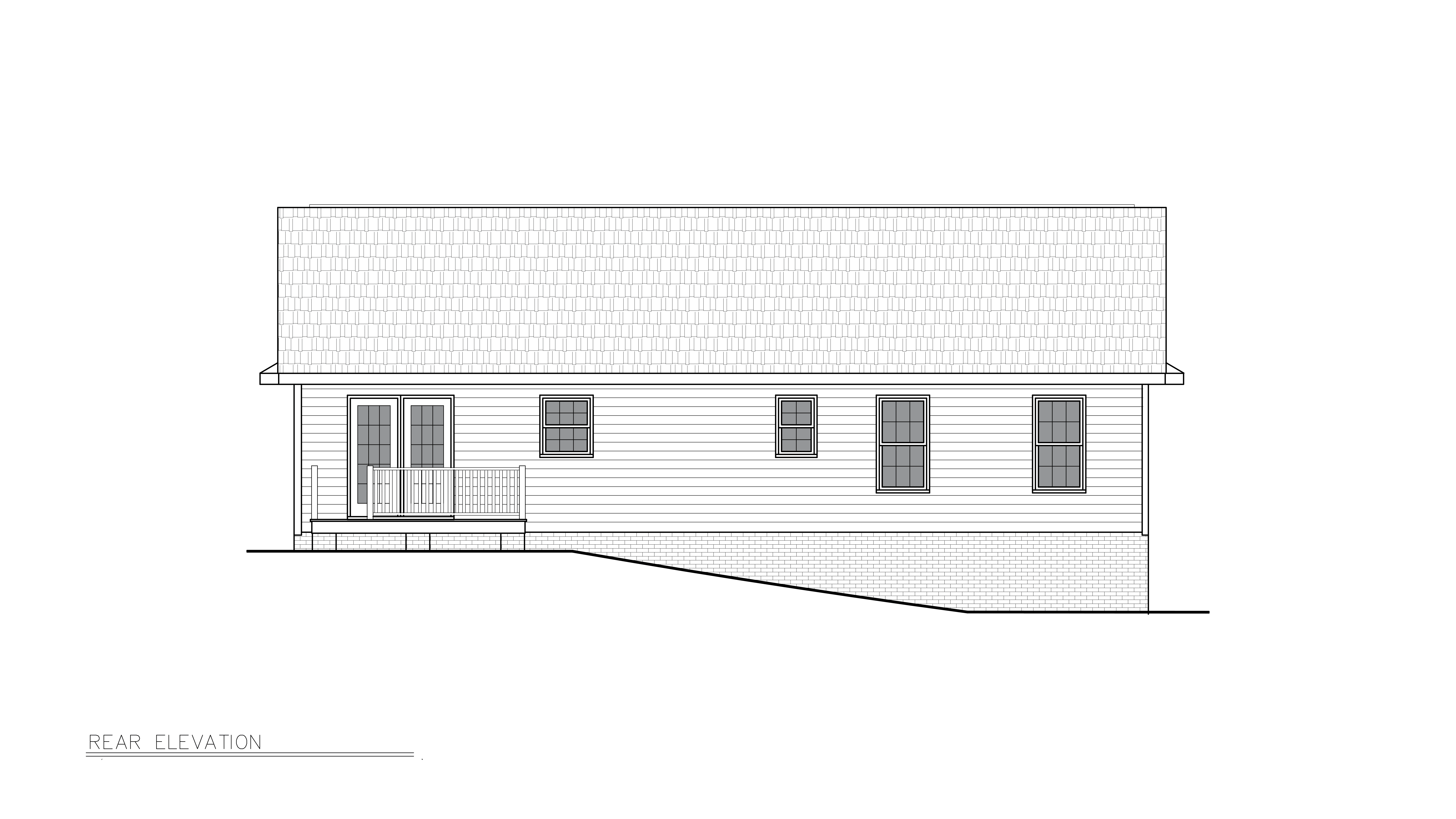 Home Plan Rear Elevation of this 3-Bedroom,1334 Sq Ft Plan -198-1237