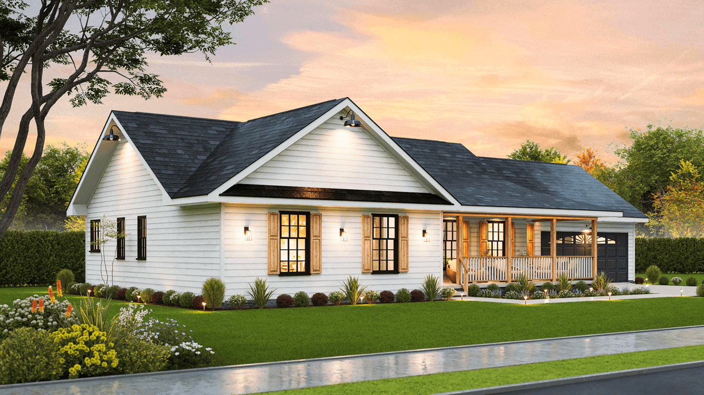 Right Side View of this 3-Bedroom,1469 Sq Ft Plan -198-1238