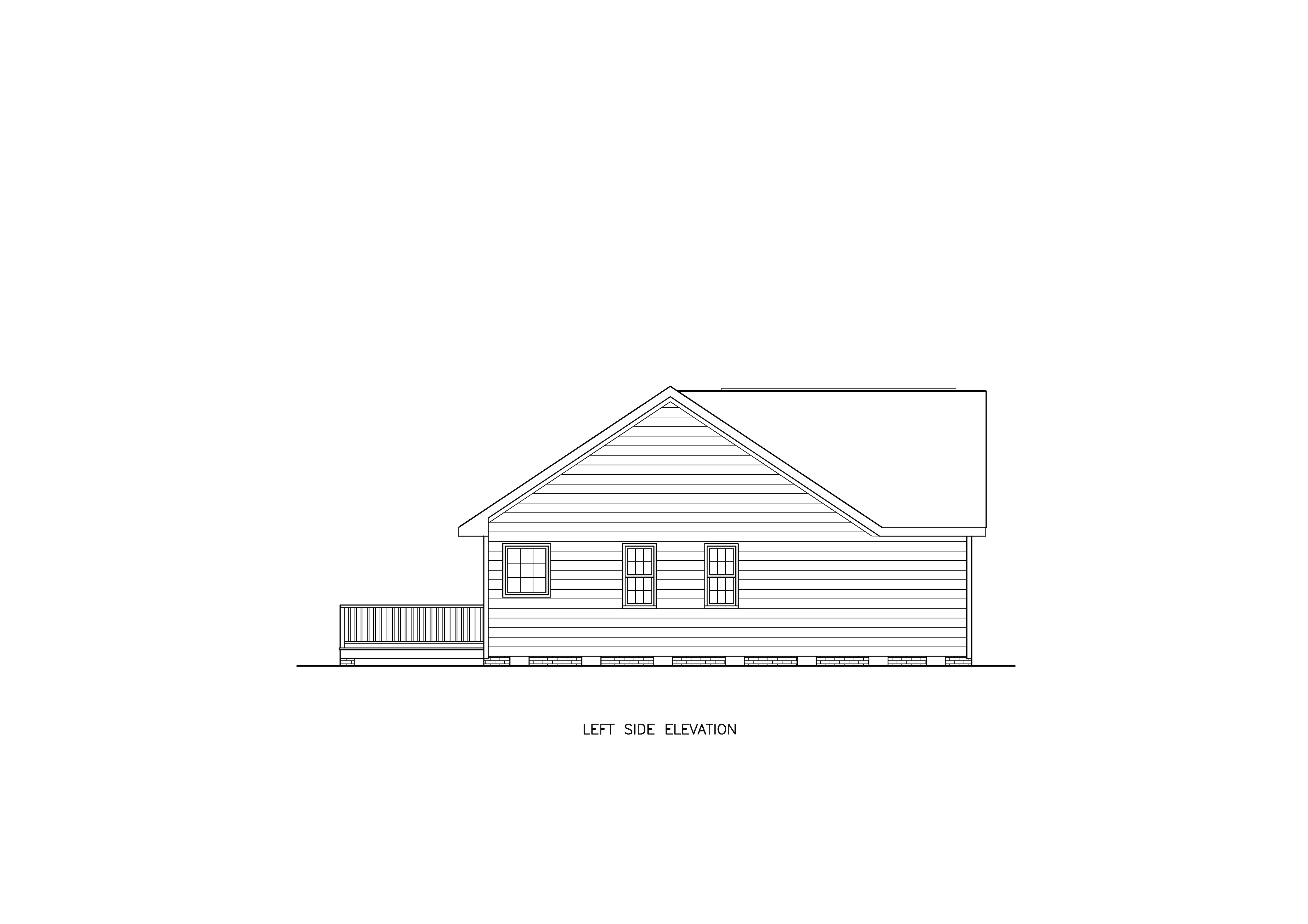 Home Plan Left Elevation of this 3-Bedroom,1469 Sq Ft Plan -198-1238