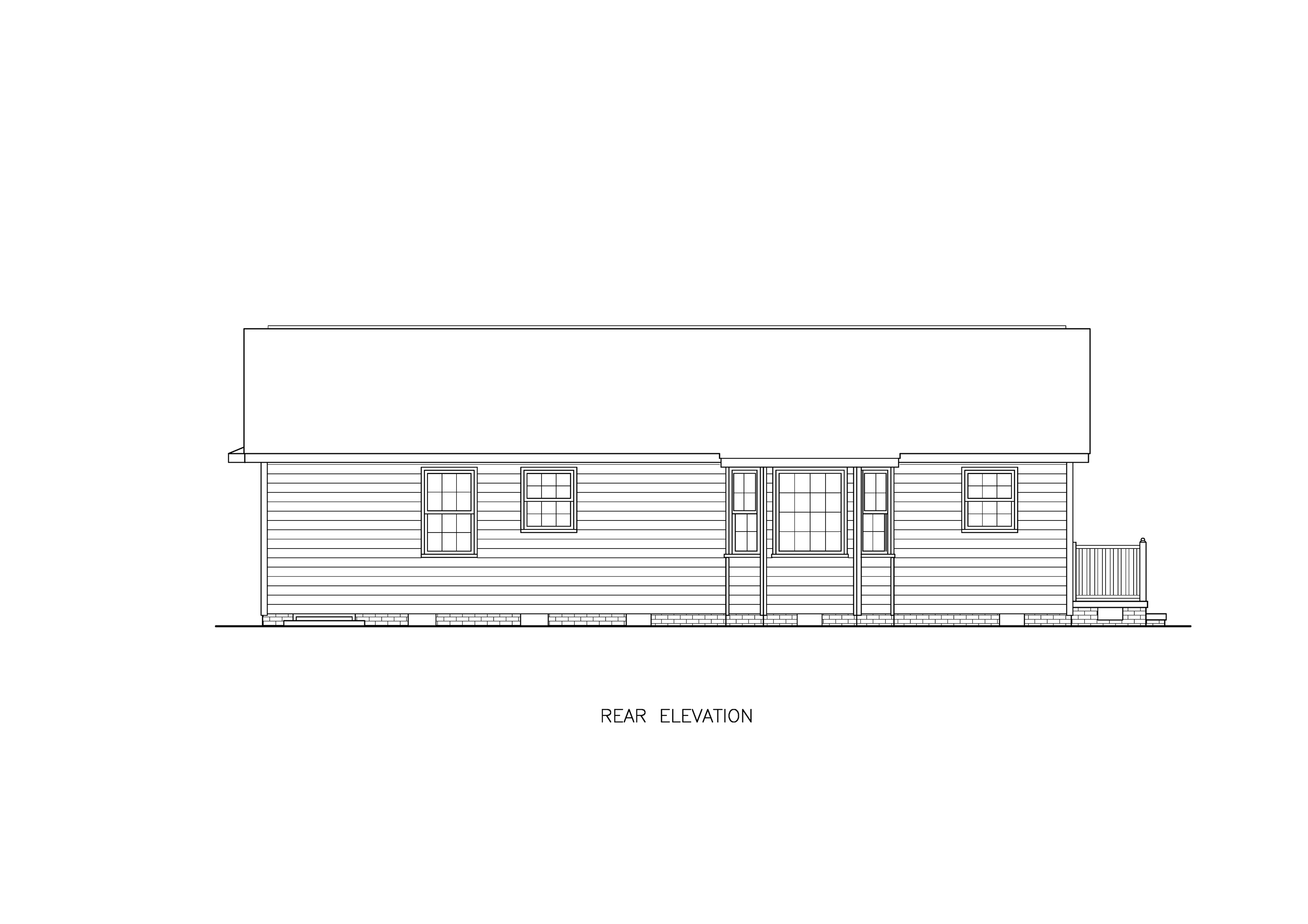 Home Plan Rear Elevation of this 3-Bedroom,1155 Sq Ft Plan -198-1239