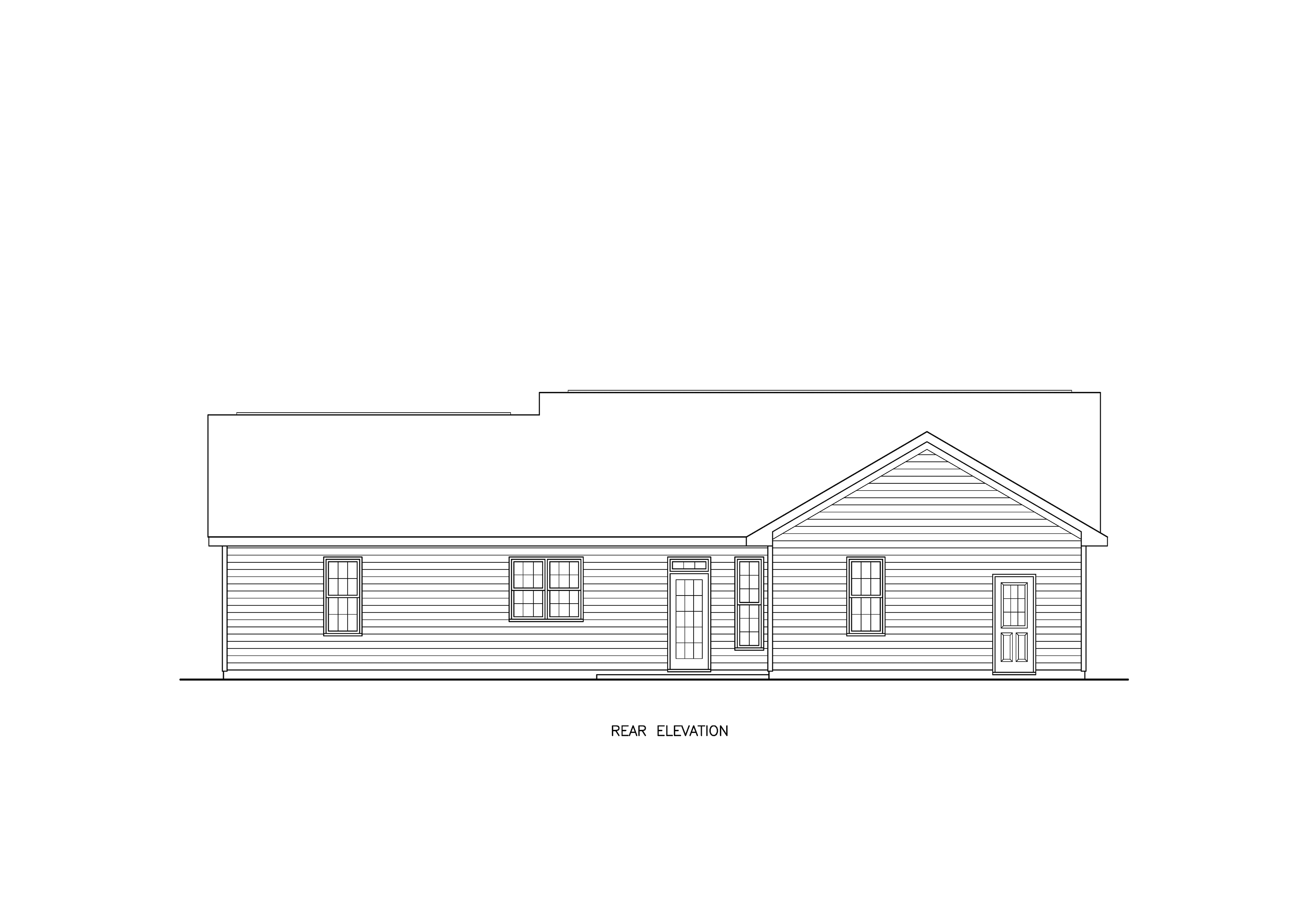 Home Plan Rear Elevation of this 3-Bedroom,1686 Sq Ft Plan -198-1240