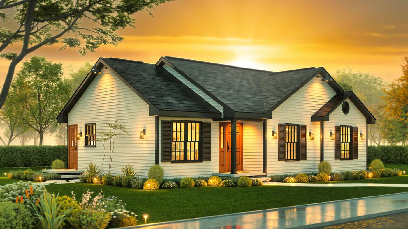 Right Side View of this 3-Bedroom,1067 Sq Ft Plan -198-1242